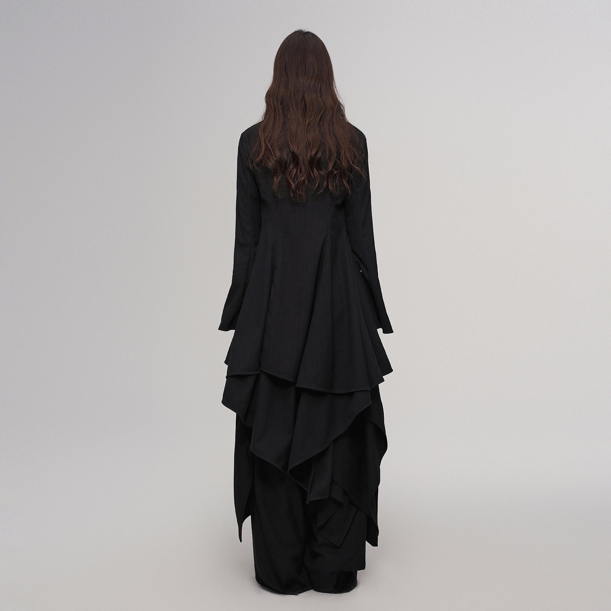 ILNya Nieternite Nifutur Cowl Neck Layered Flared Coat