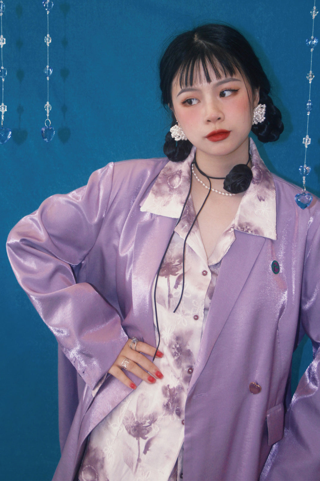 NOPMOB Retro Shimmery Oversized Blazer