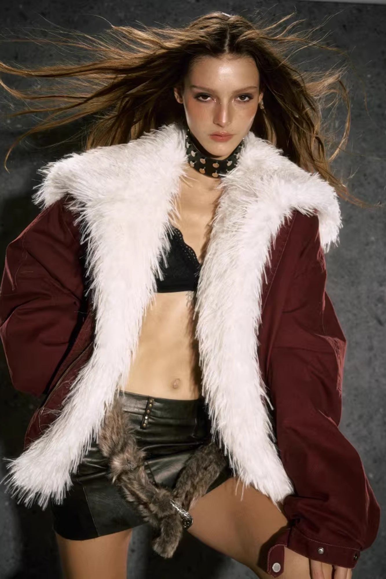 10AMSOTIIIIIIRED Detachable Faux-Fur Collar Puffer Jacket