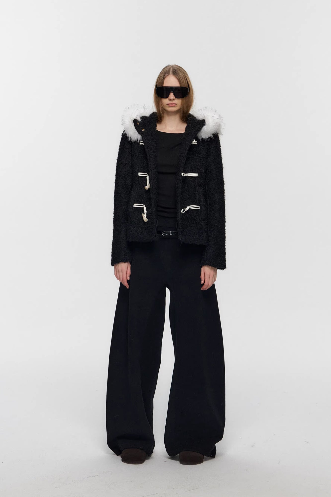 10AMSOTIIIIIIRED Contrast Toggle Wool-Blend Hooded Jacket