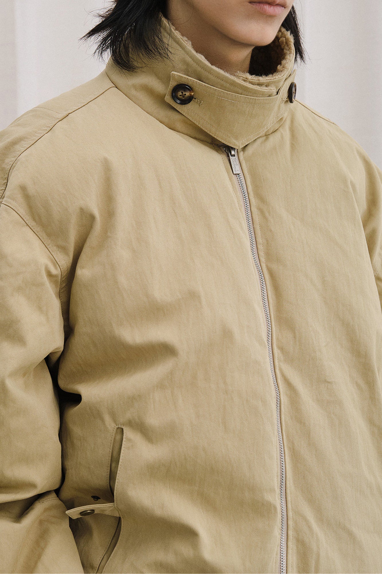 LIVINGTOWN Fleece-Lined Tab Collar Sorona Jacket