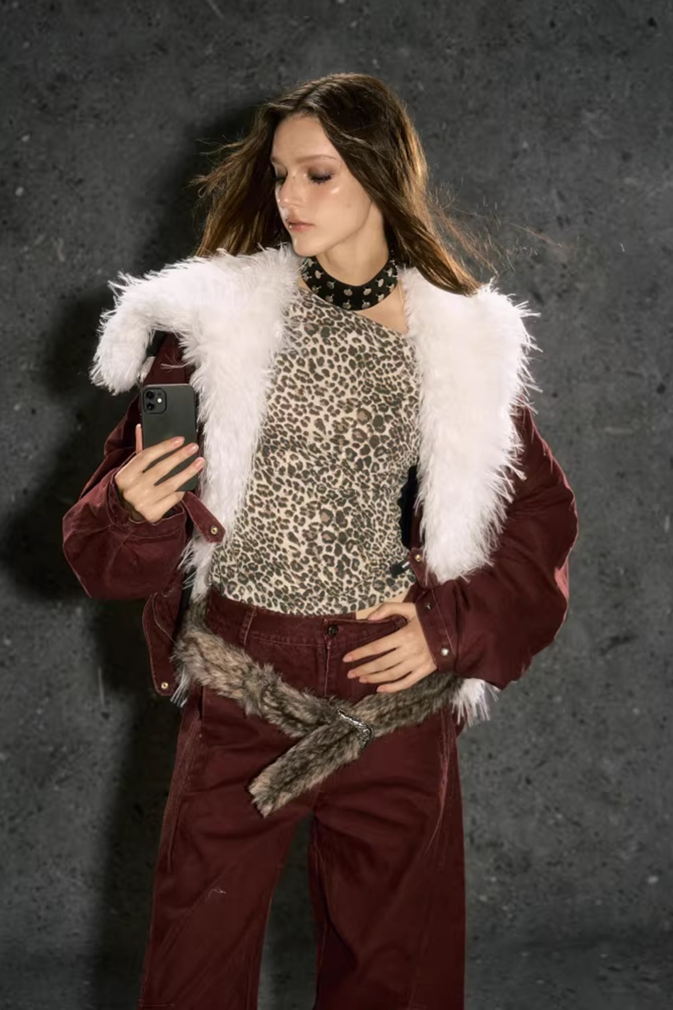 10AMSOTIIIIIIRED Detachable Faux-Fur Collar Puffer Jacket