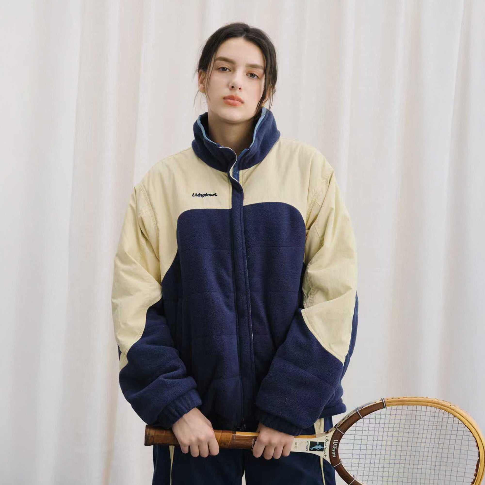 LIVINGTOWN Contrast Paneled Reversible Windbreaker