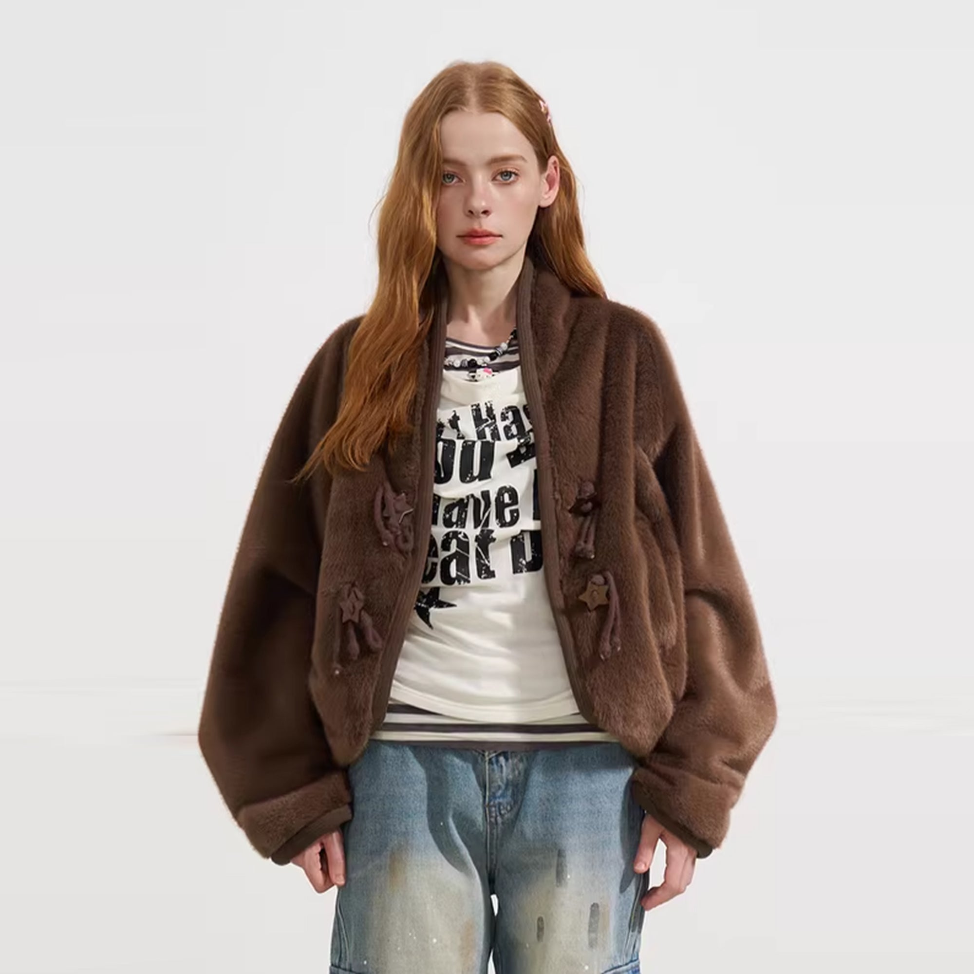 SOFITTE Toggle Faux-Fur Drop-Shoulder Oversized Jacket