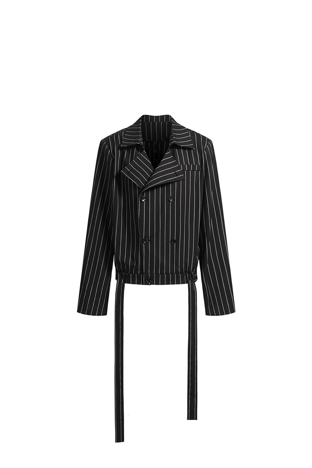 FULLTIDE Punk Striped Tie-Detail Blazer