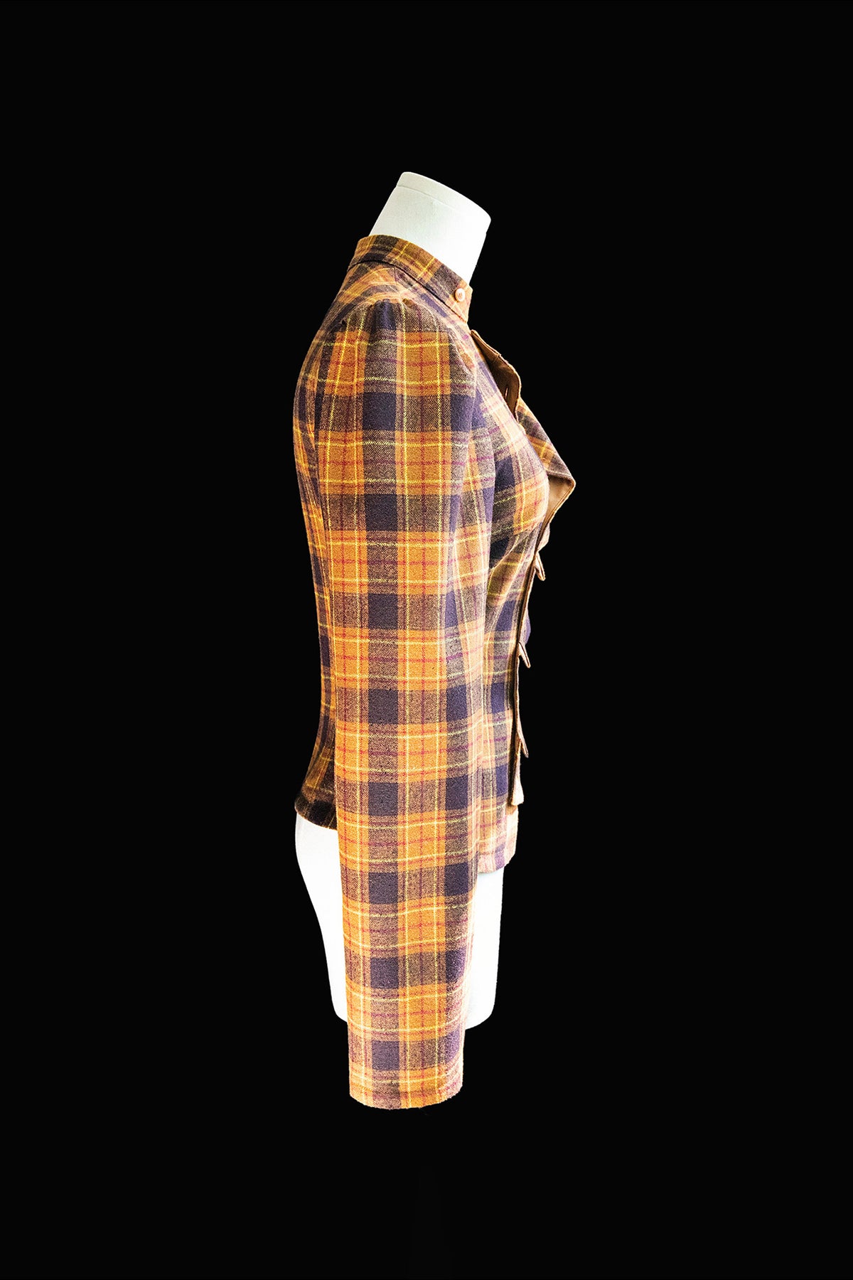 MXU Retro Plaid Pleated Shirt & Tiered Ruffle Maxi Skirt Set
