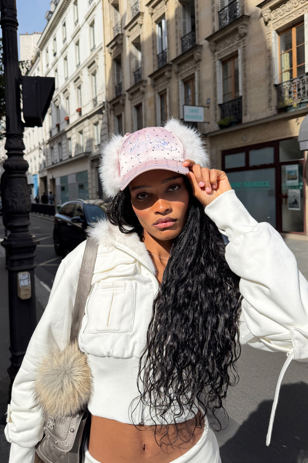 JYOSEI Script Logo Ear-Flap Baseball Cap