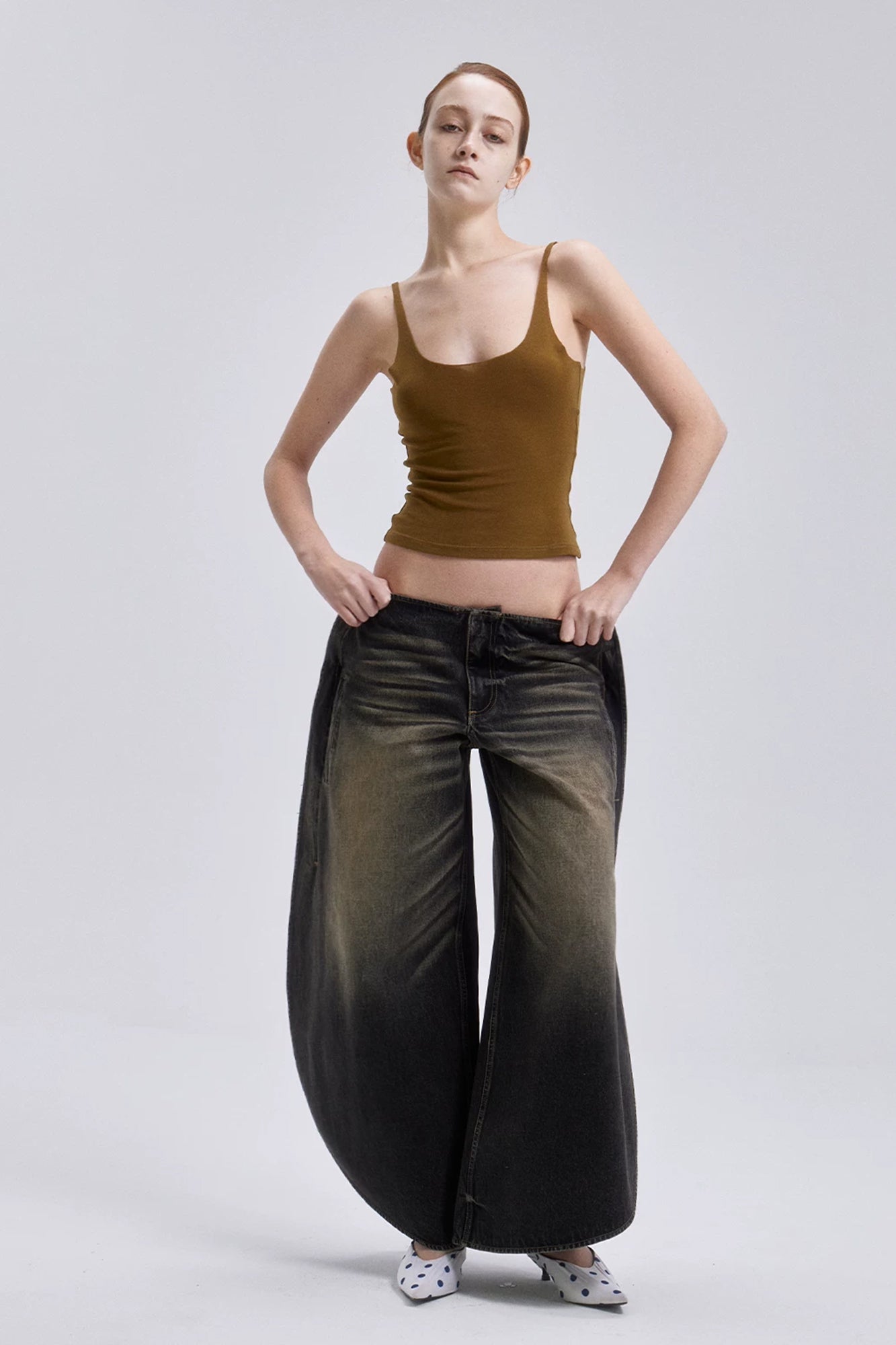 VERSION9 Dirty Fit Barrel-Leg Jeans