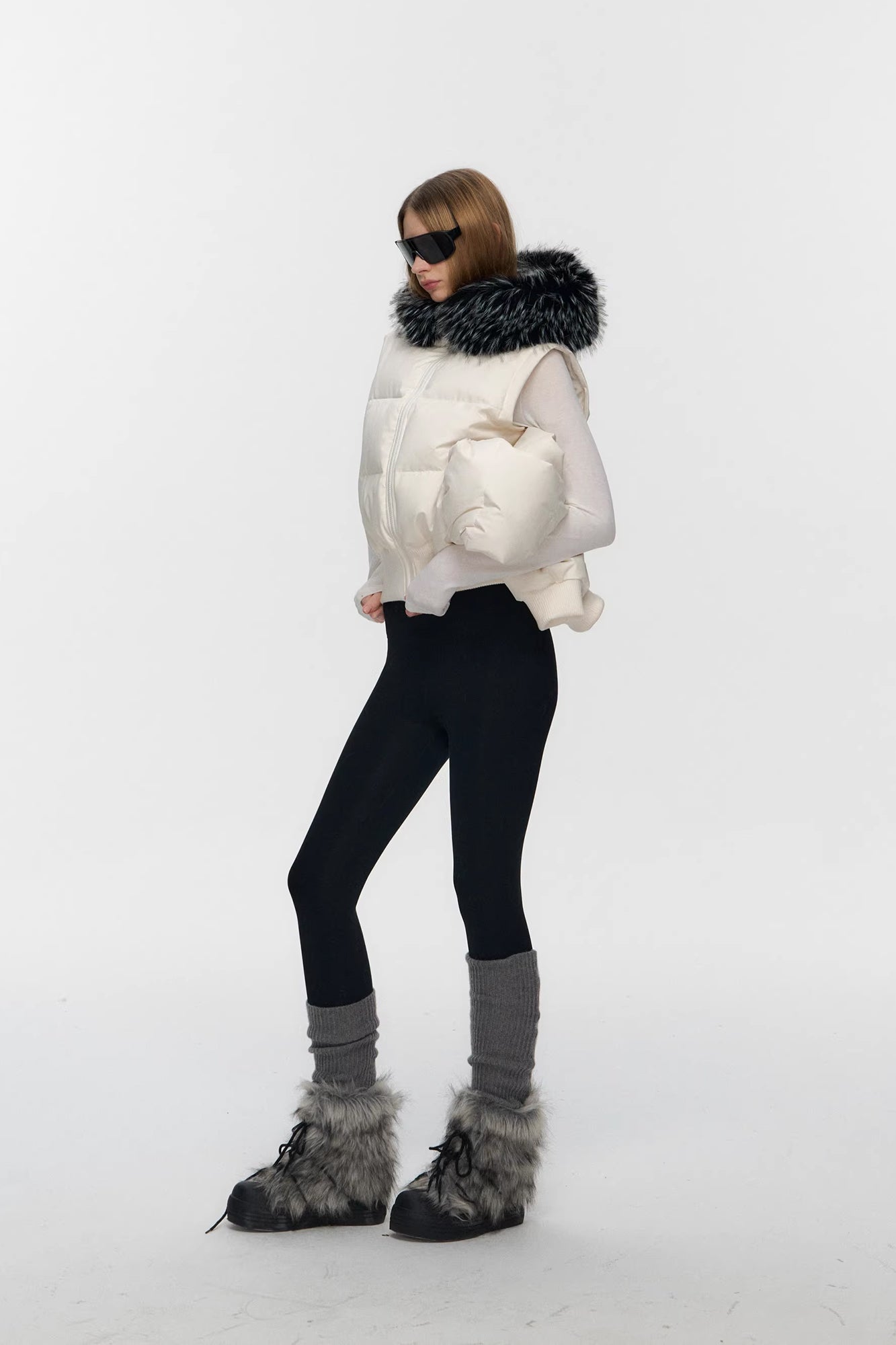 10AMSOTIIIIIIRED Detachable Sleeves Down Puffer Jacket