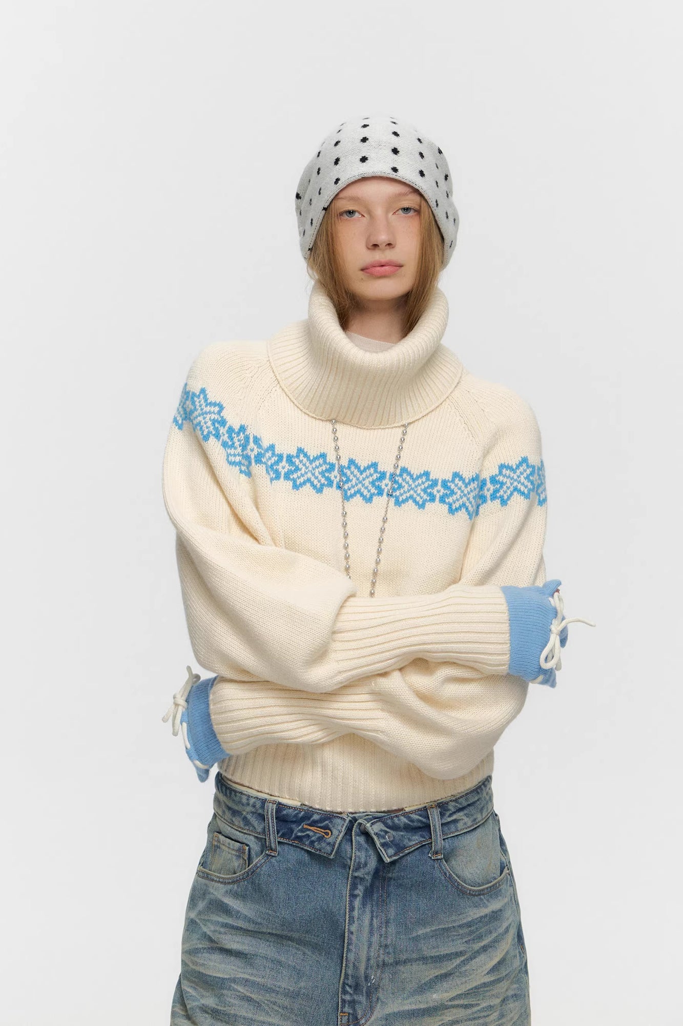 10AMSOTIIIIIIRED Detachable Turtleneck Wool-Blend Fair Isle Sweater