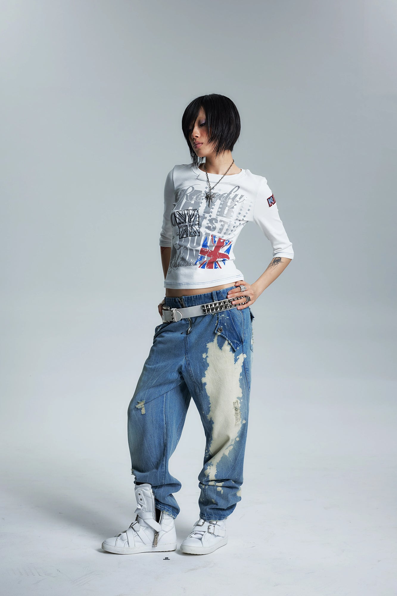 NONAME SPACE Union Jack Graphic Slim Tee