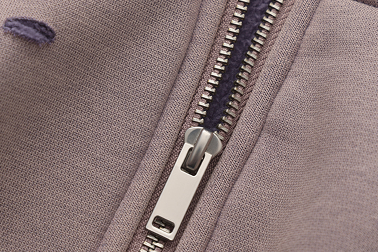 VANN VALRENCE Distressed Faux Fur Trim Zip Hoodie