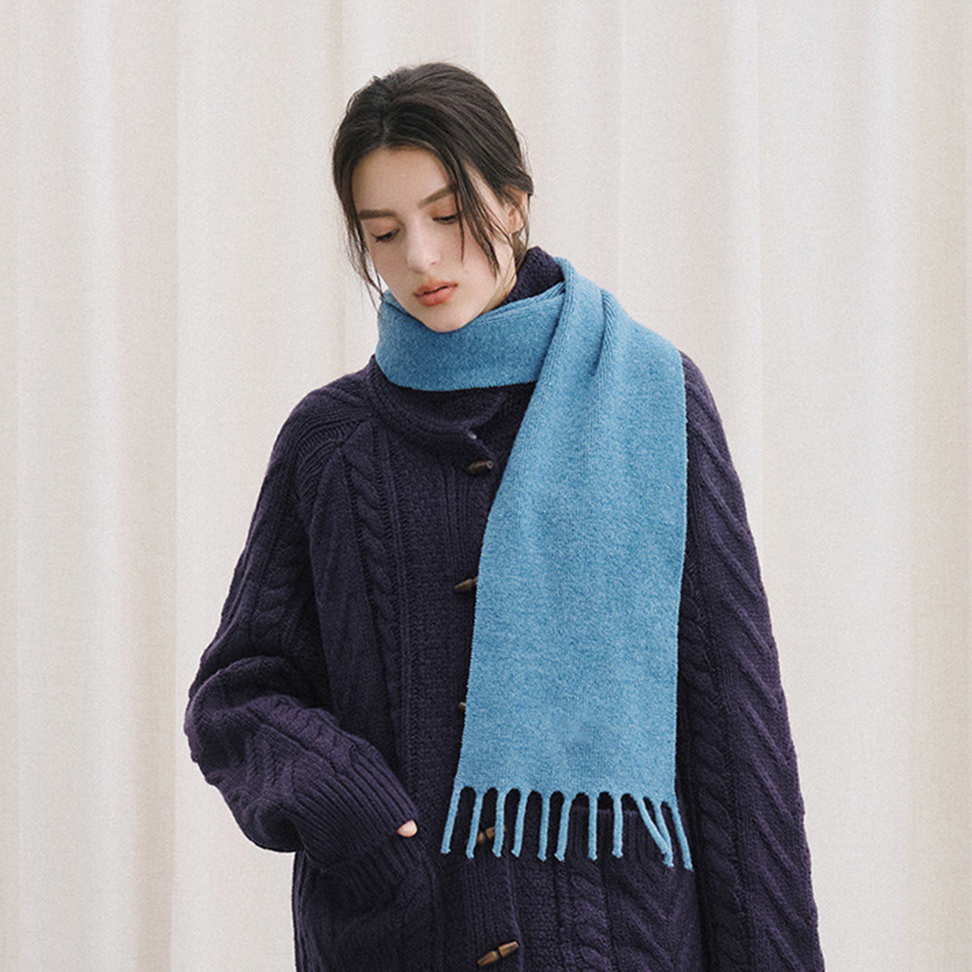 LIVINGTOWN Essential Wool-Blend Fringe Scarf