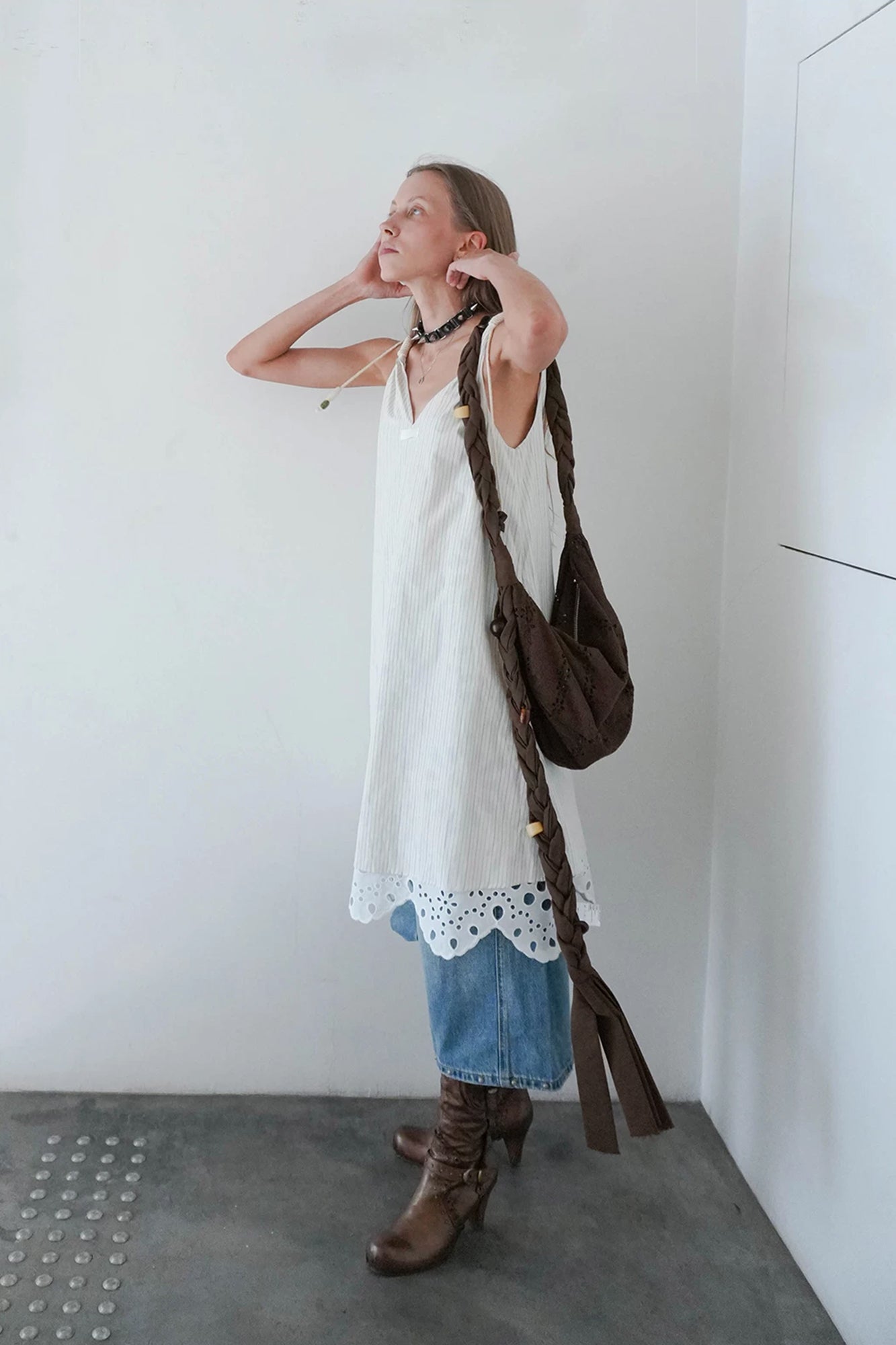 JIUWU PARK Reversible Floral Eyelet Slip Dress
