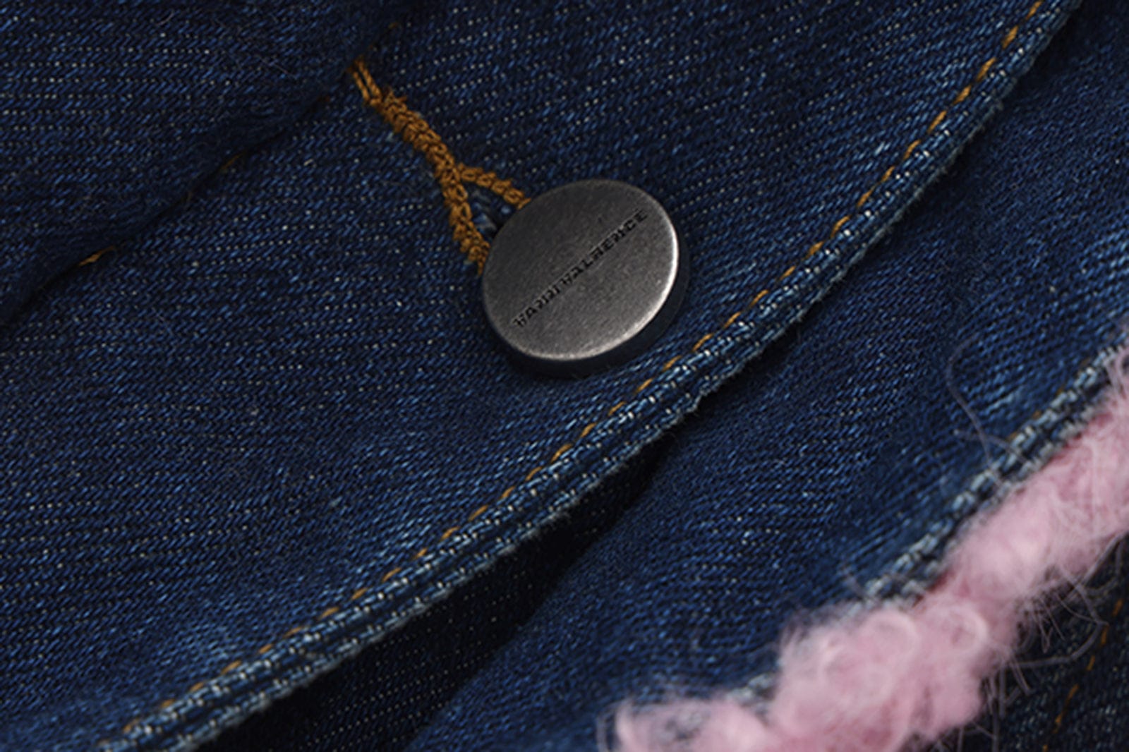 VANN VALRENCE Contrast Shearling-Lined Denim Jacket