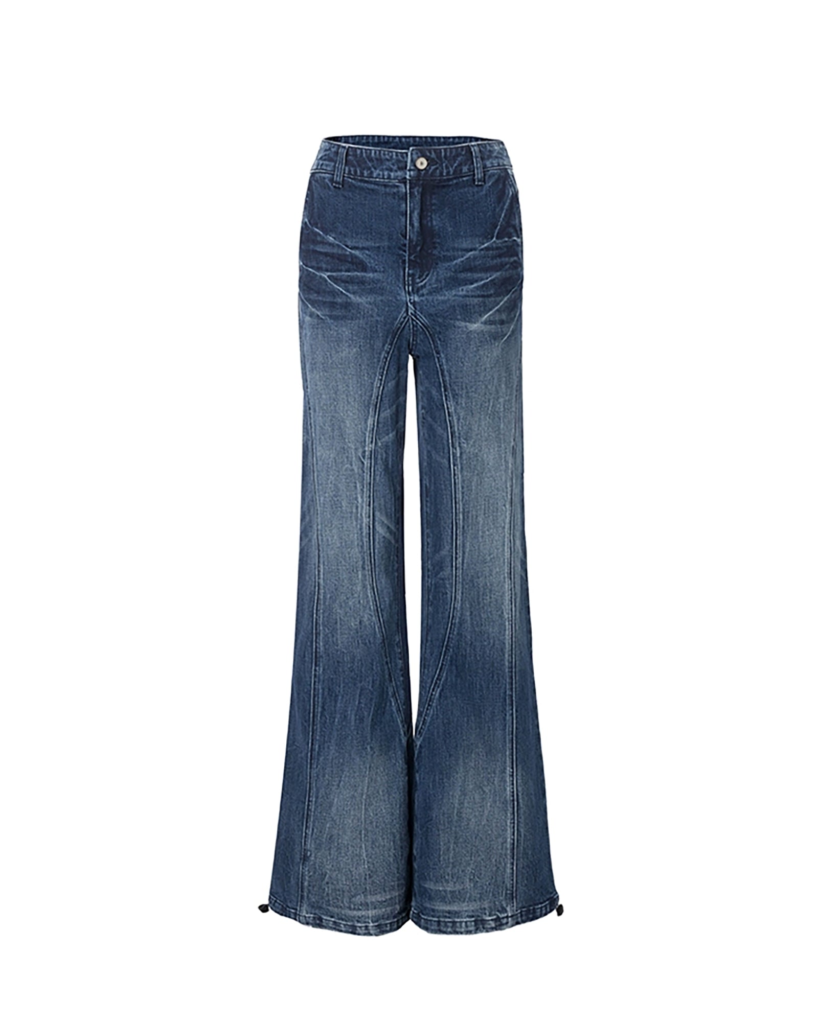 EMOHA Multi Panel Wide-Leg Washed Jeans