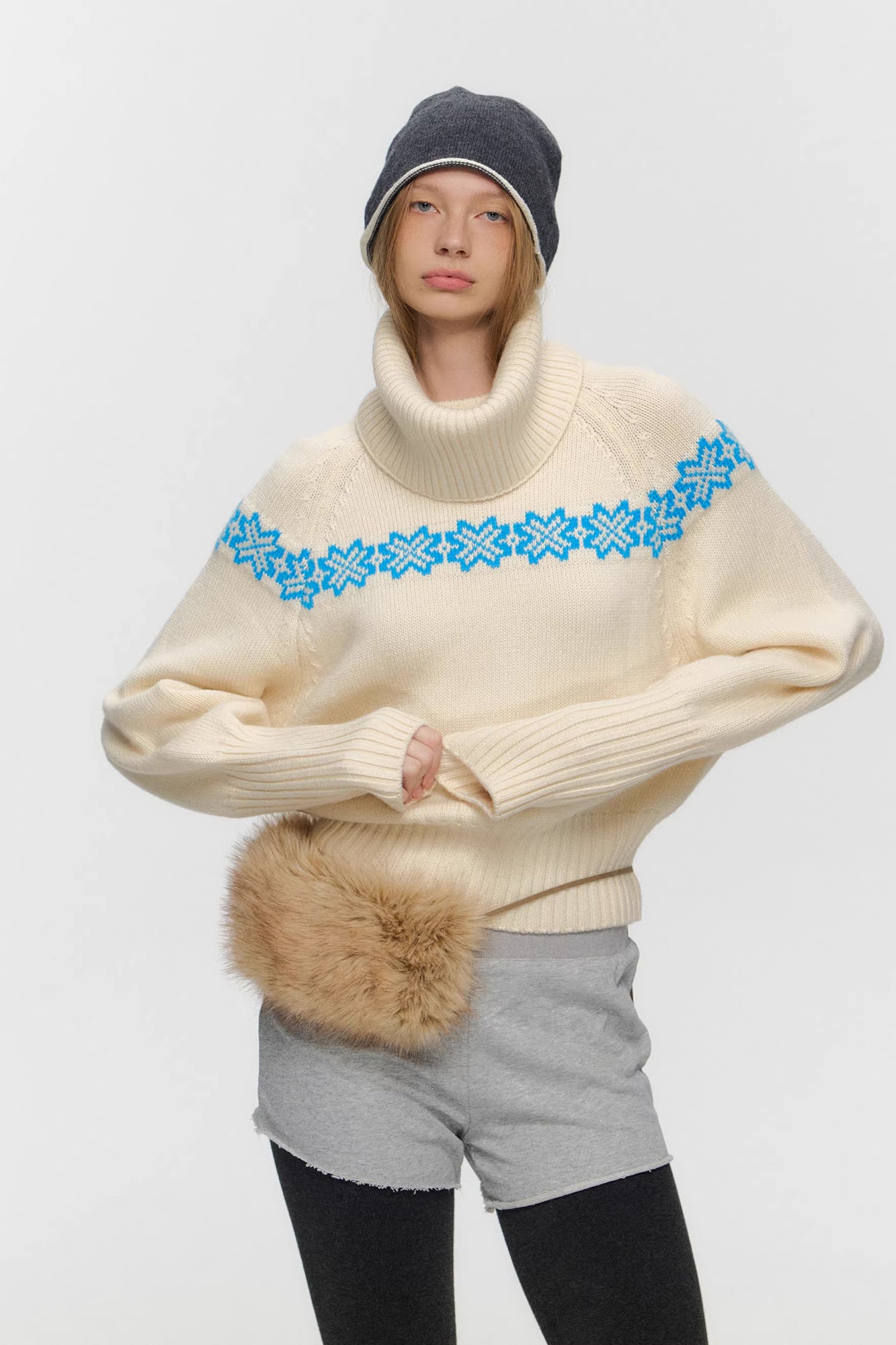 10AMSOTIIIIIIRED Detachable Turtleneck Wool-Blend Fair Isle Sweater