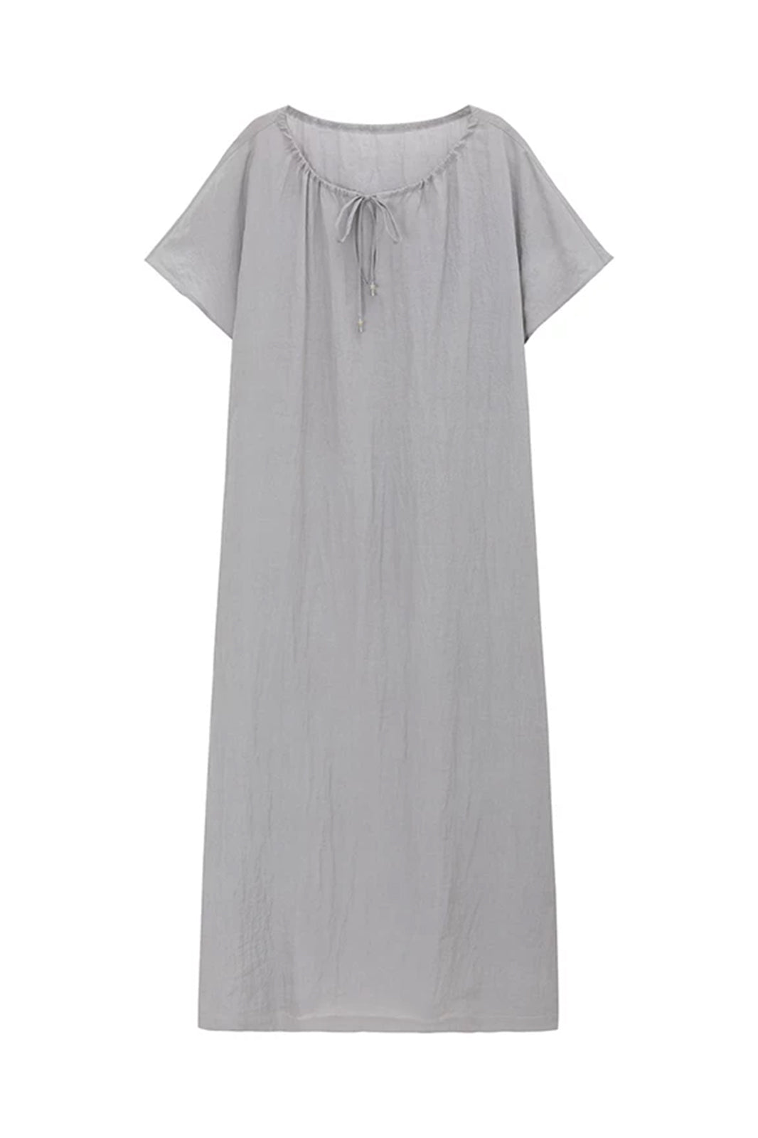 CAIRA Washed Drawstring Neck Maxi Dress