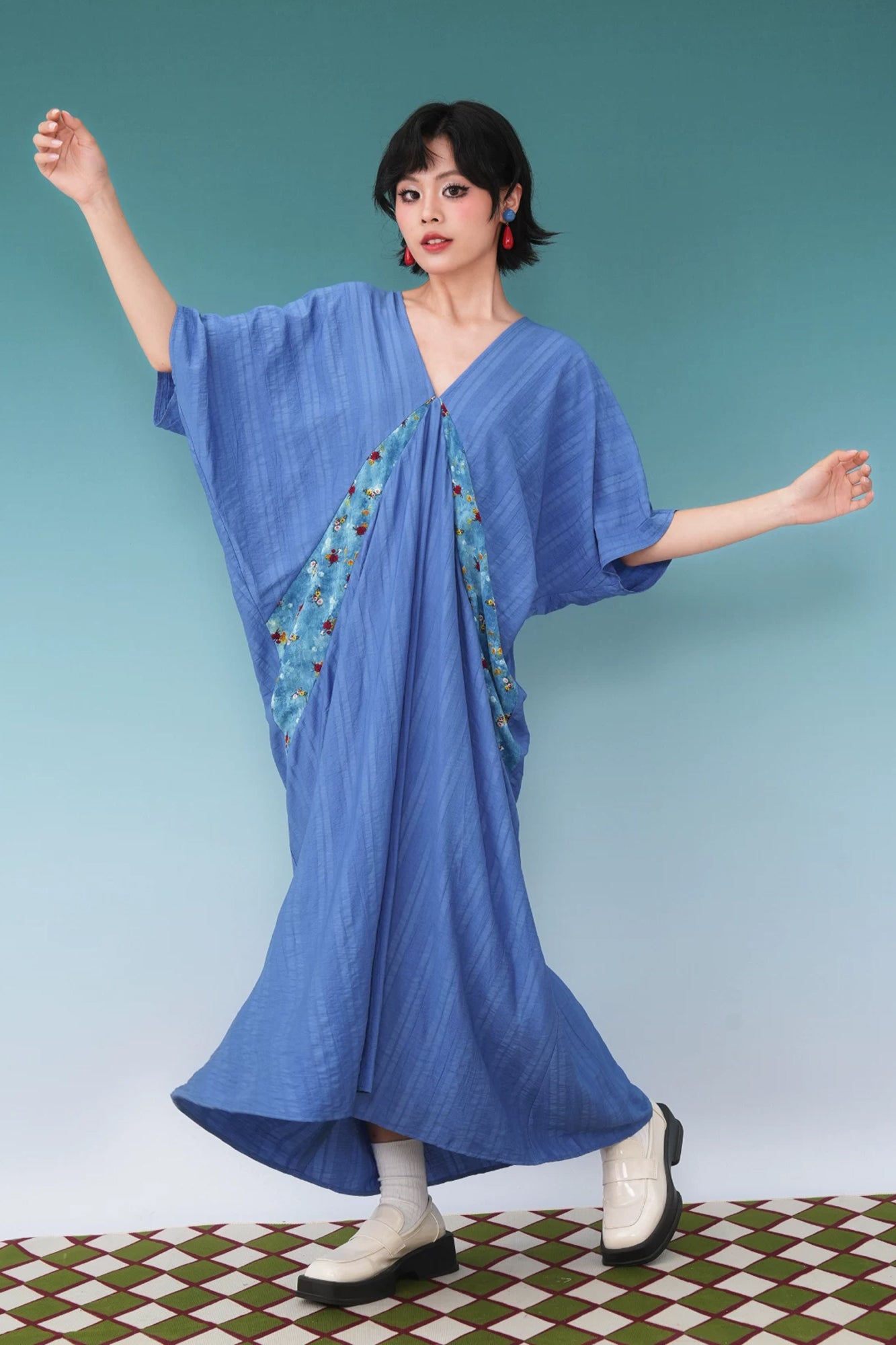 NOPMOB Spliced Floral Draped Maxi Dress