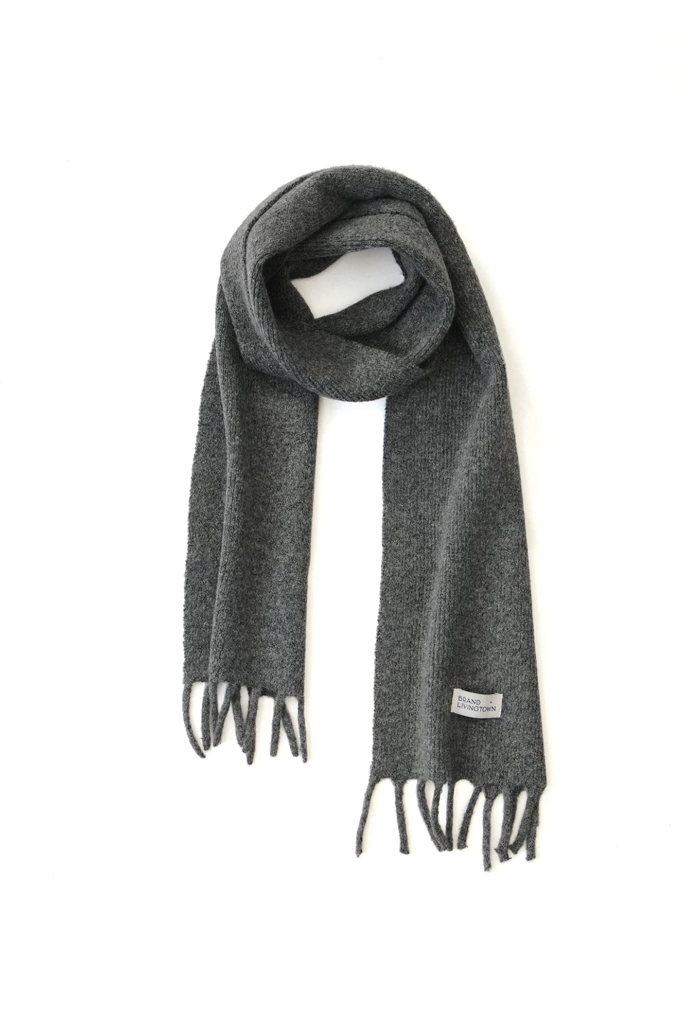 LIVINGTOWN Essential Wool-Blend Fringe Scarf