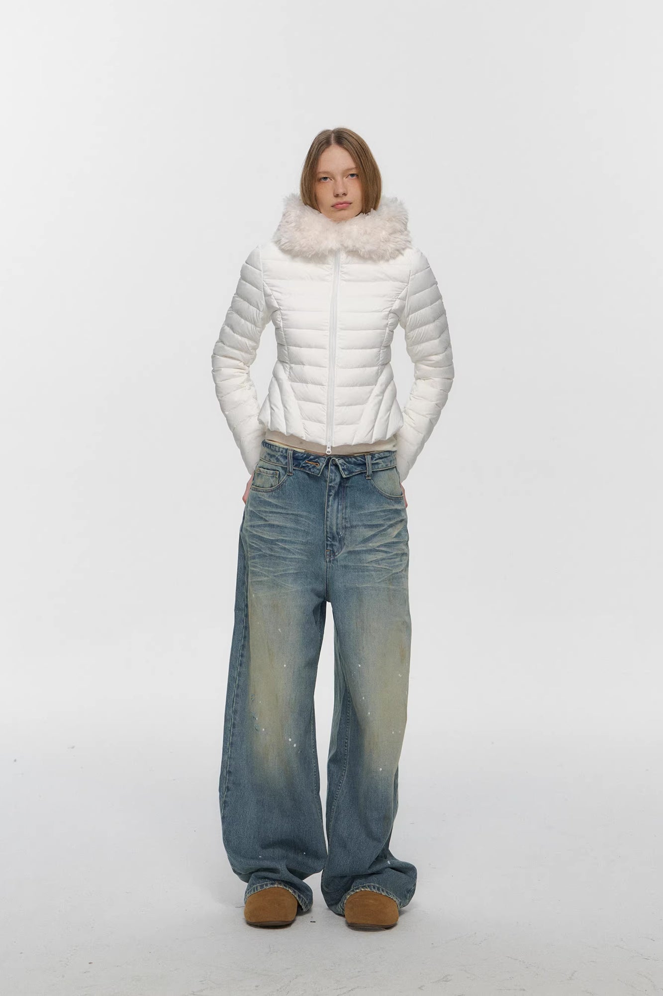 10AMSOTIIIIIIRED Detachable Faux-Fur Quilted Down Jacket