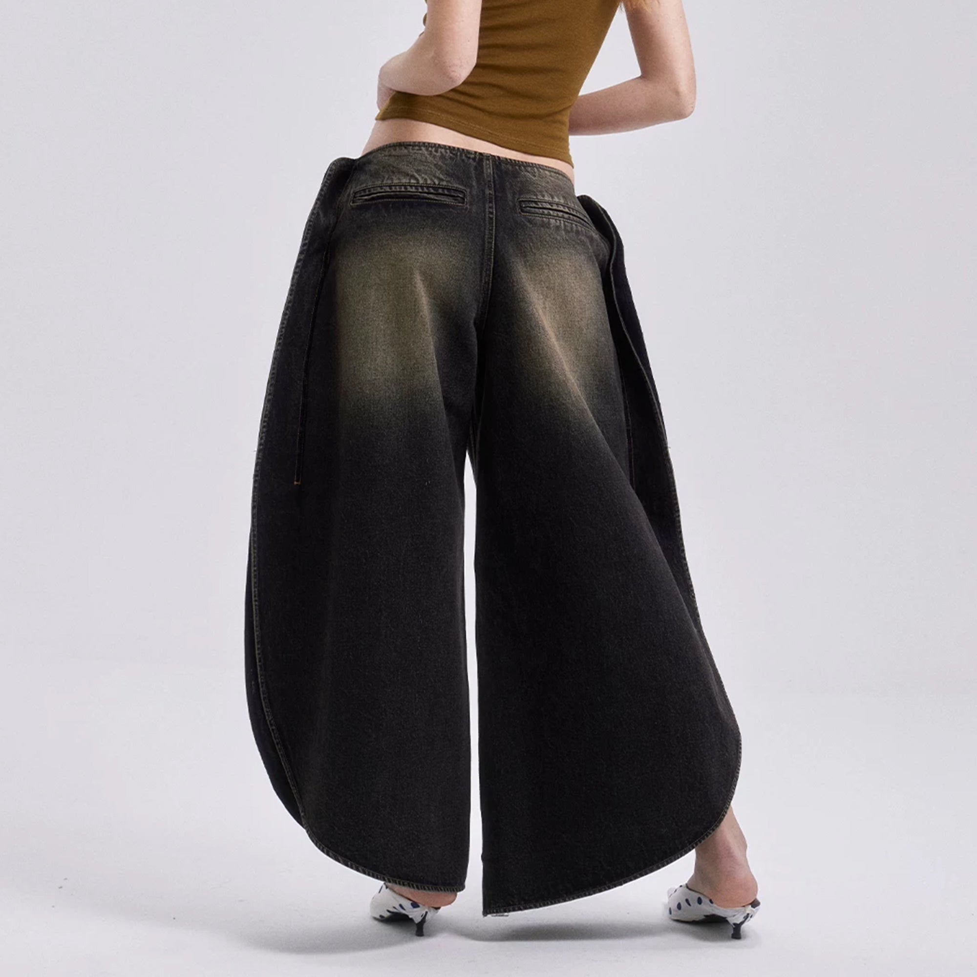 VERSION9 Dirty Fit Barrel-Leg Jeans