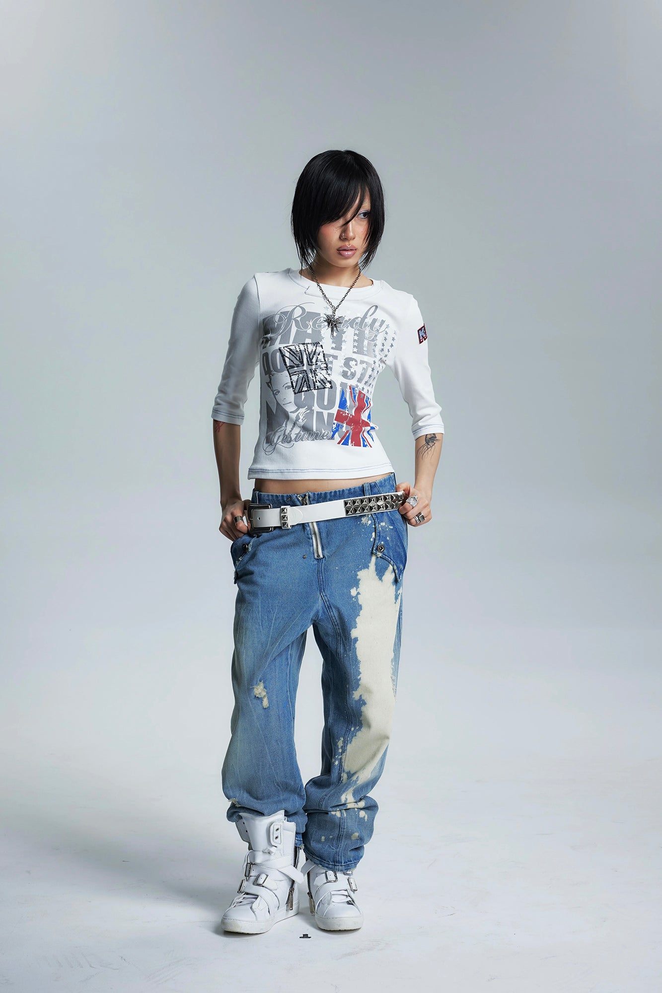 NONAME SPACE Union Jack Graphic Slim Tee