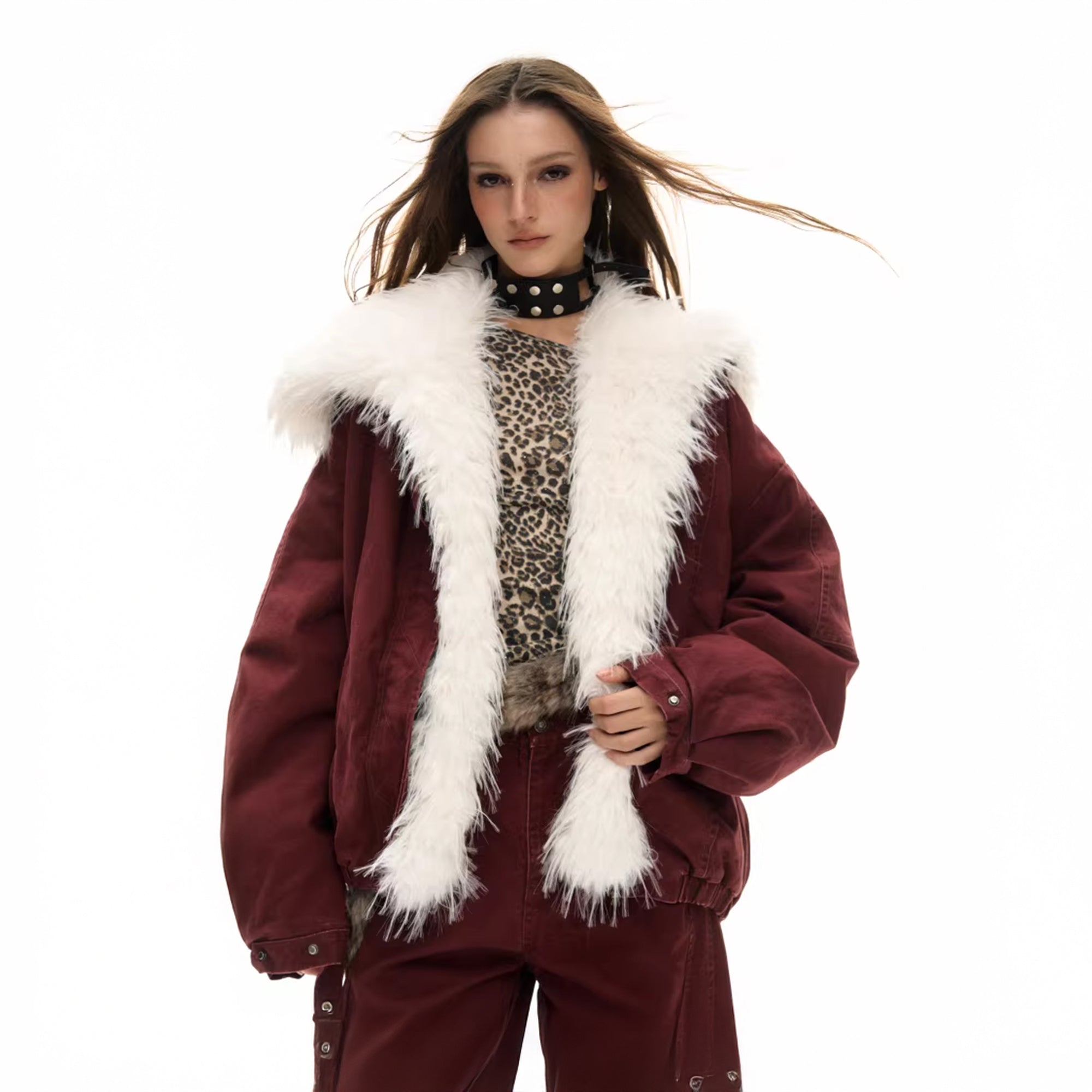 10AMSOTIIIIIIRED Detachable Faux-Fur Collar Puffer Jacket