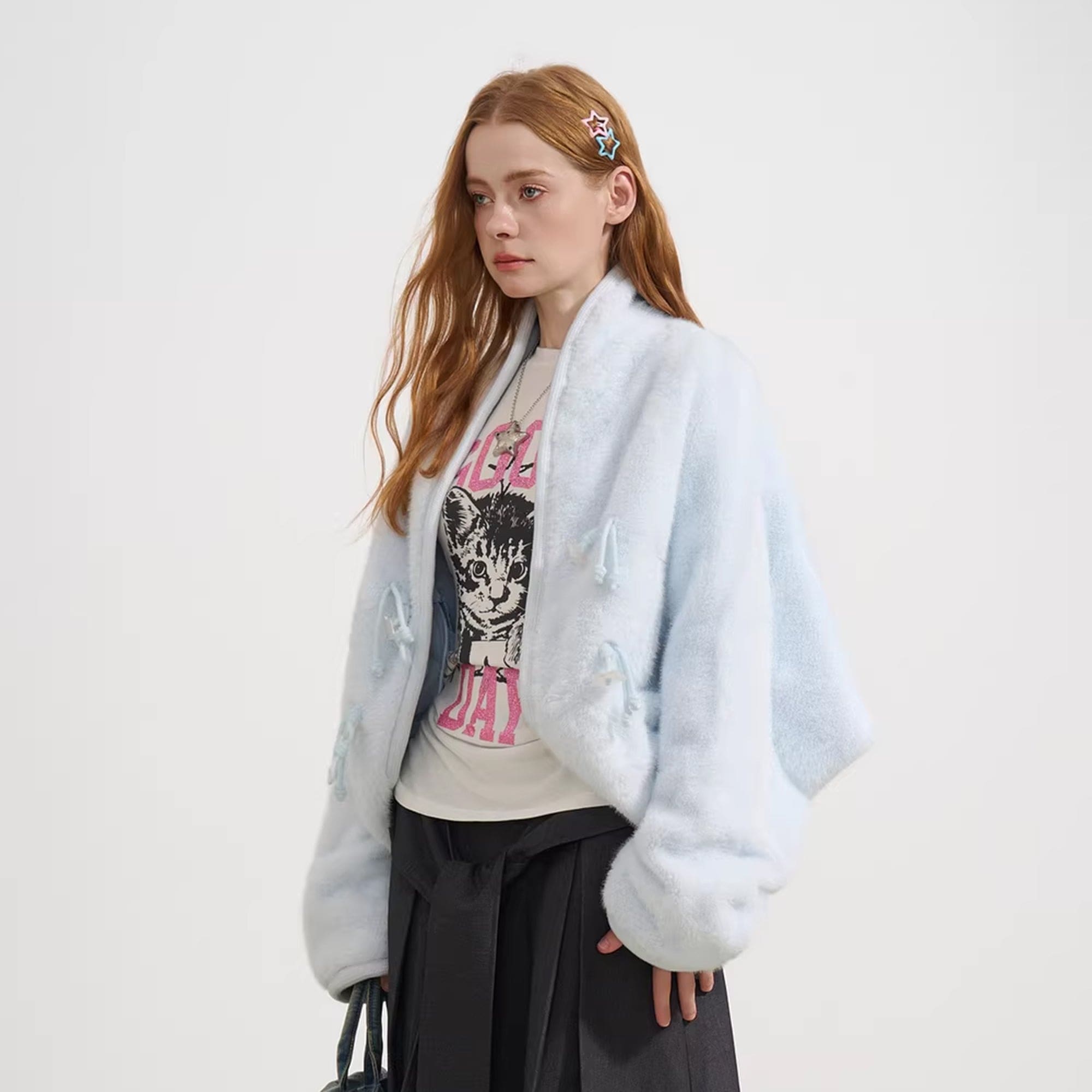 SOFITTE Toggle Faux-Fur Drop-Shoulder Oversized Jacket