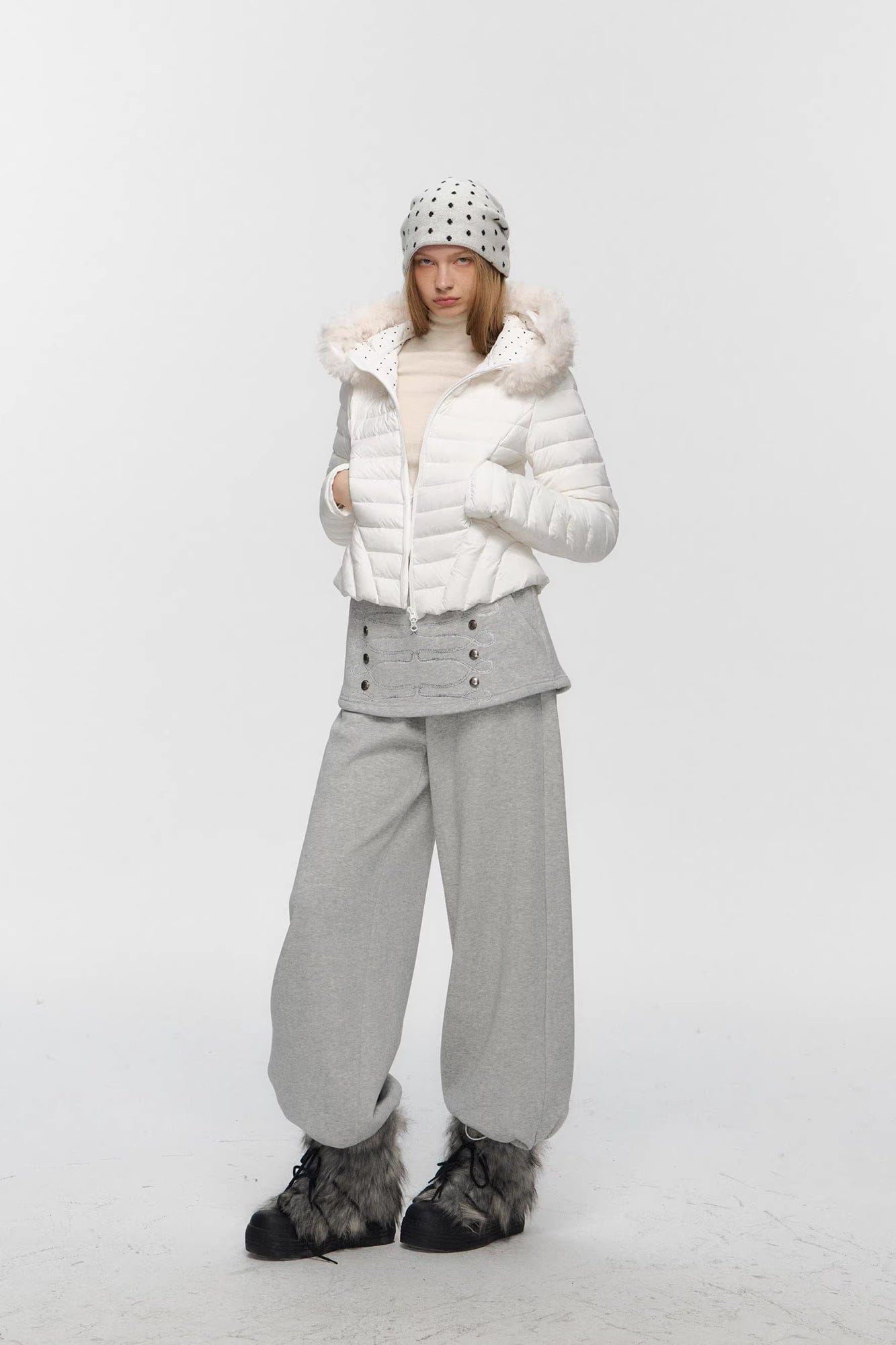 10AMSOTIIIIIIRED Detachable Faux-Fur Quilted Down Jacket