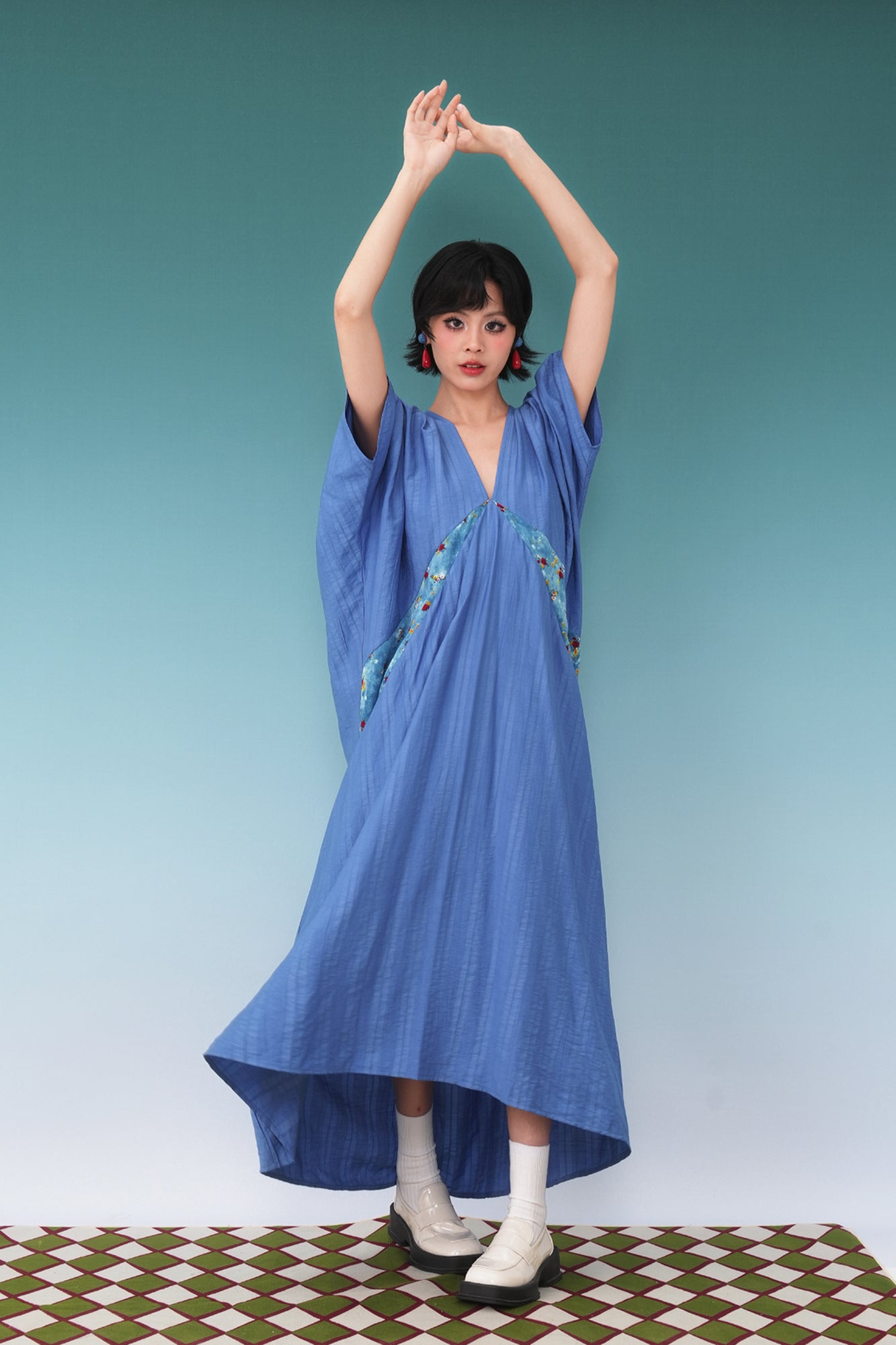 NOPMOB Spliced Floral Draped Maxi Dress