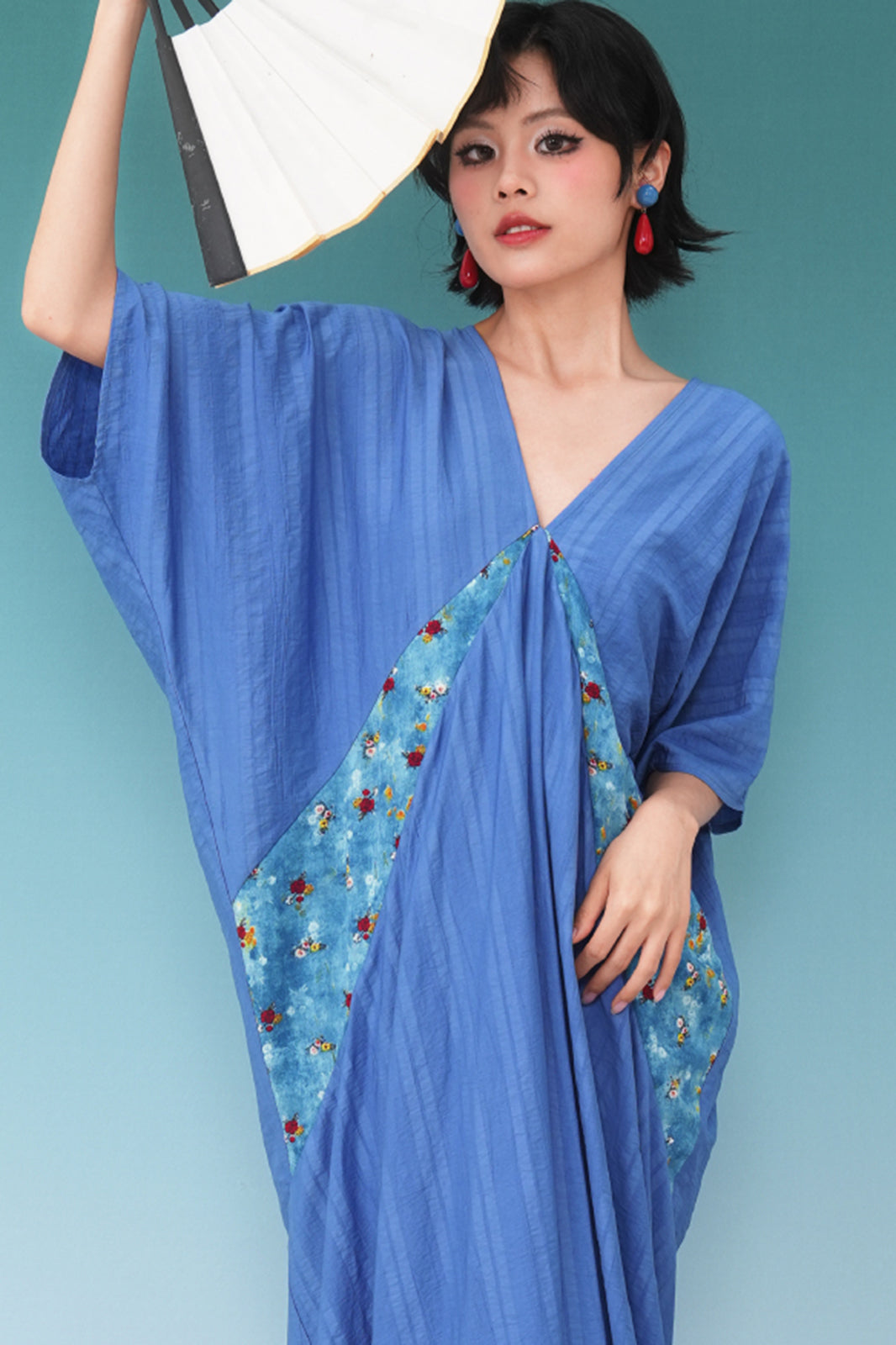 NOPMOB Spliced Floral Draped Maxi Dress