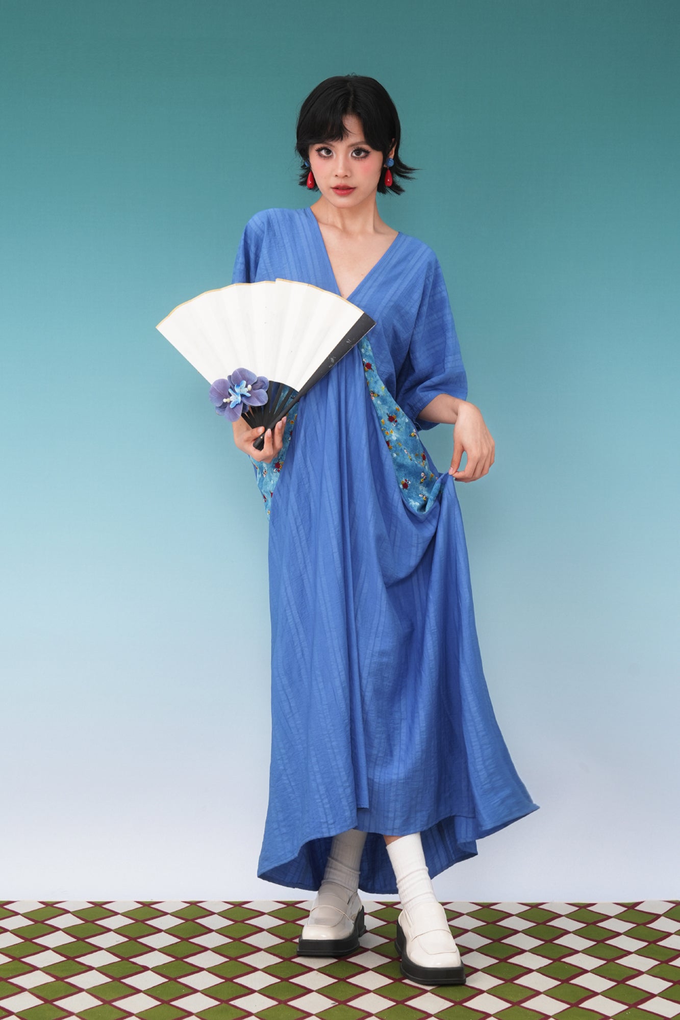 NOPMOB Spliced Floral Draped Maxi Dress