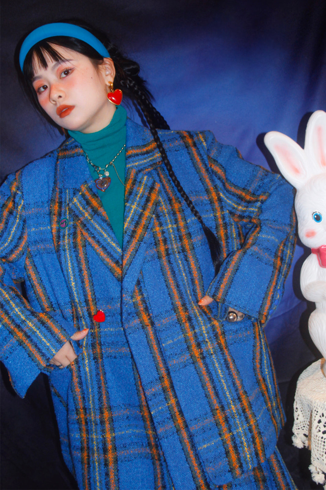 NOPMOB Retro Plaid Oversized Blazer