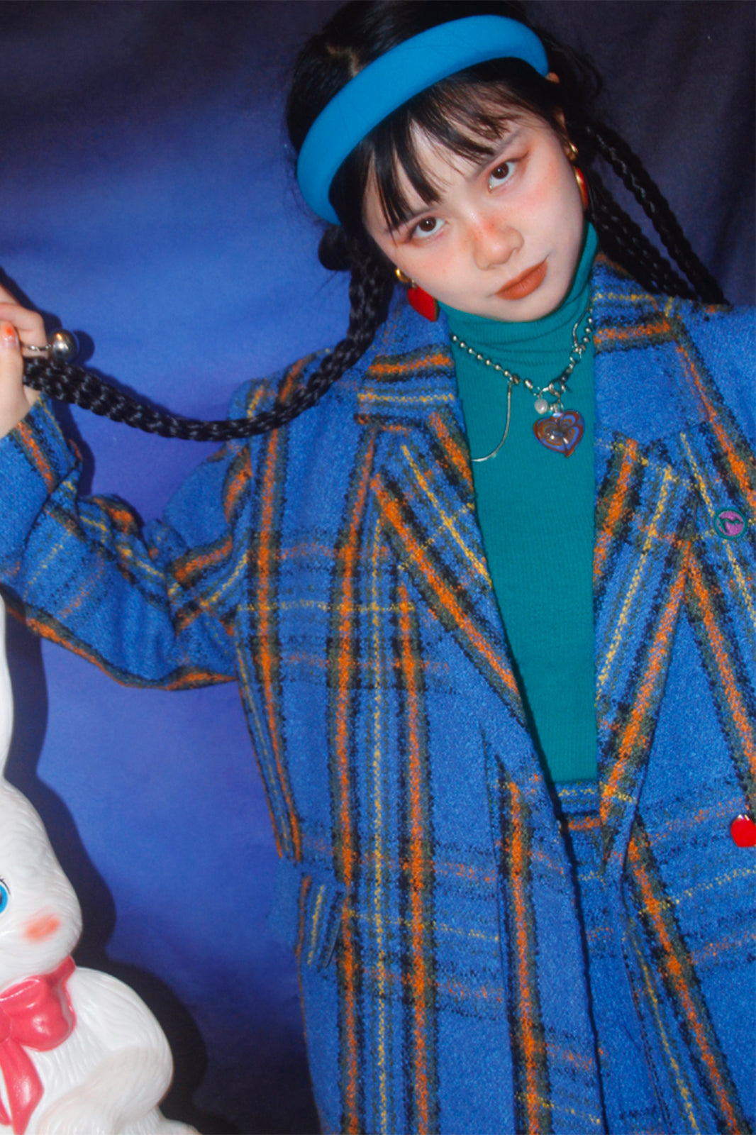 NOPMOB Retro Plaid Oversized Blazer