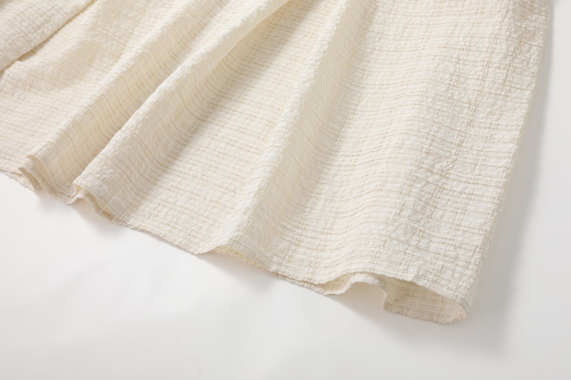 CAIRA Crinkled Frayed Seam Drop-Waist Maxi Dress
