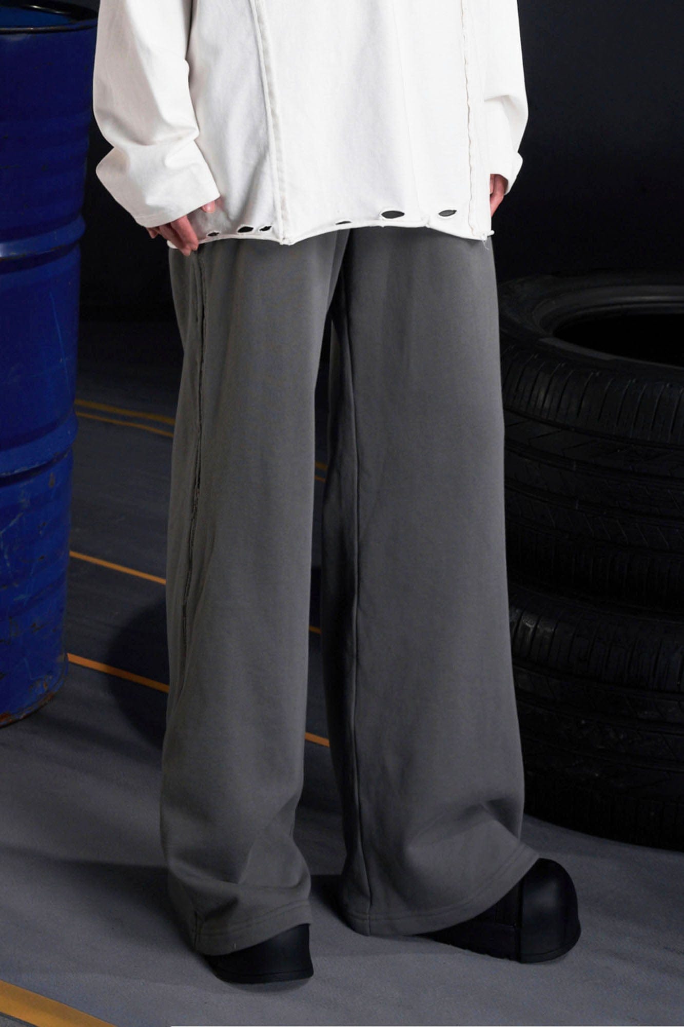 RECOVER ZONE Embroidered Sword Studded Wide-Leg Sweatpants, premium urban and streetwear designers apparel on PROJECTISR.com, RECOVER ZONE