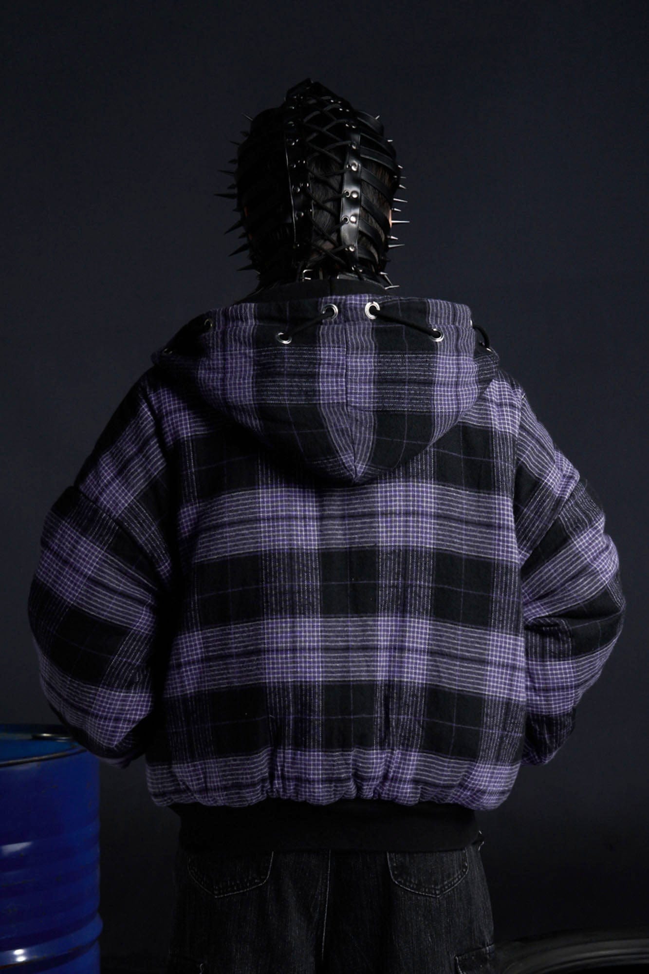 RECOVER ZONE Reversible Check & Solid Hoodie Jacket, premium urban and streetwear designers apparel on PROJECTISR.com, RECOVER ZONE