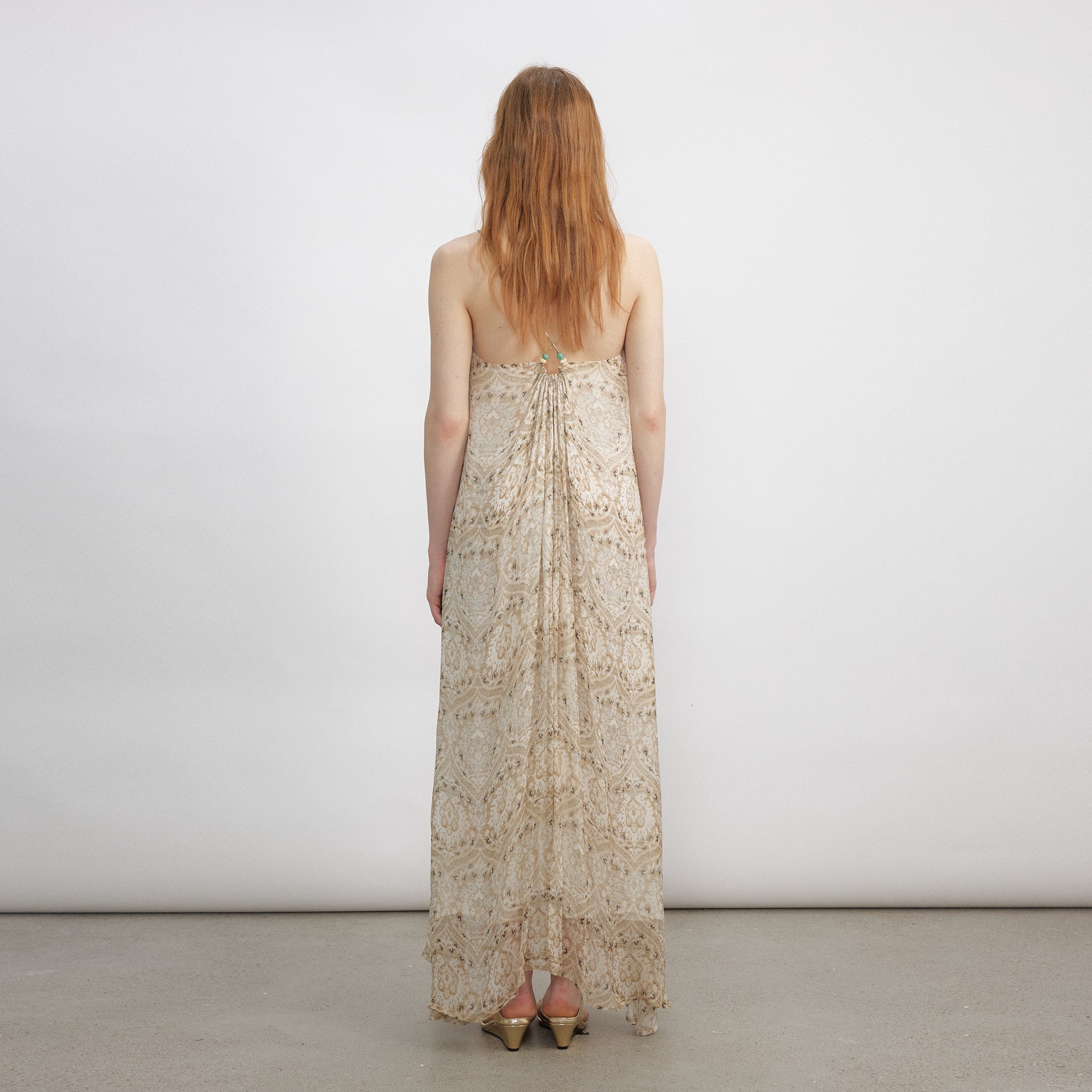 VERSION9 Beaded Strap Ruched Maxi Dress