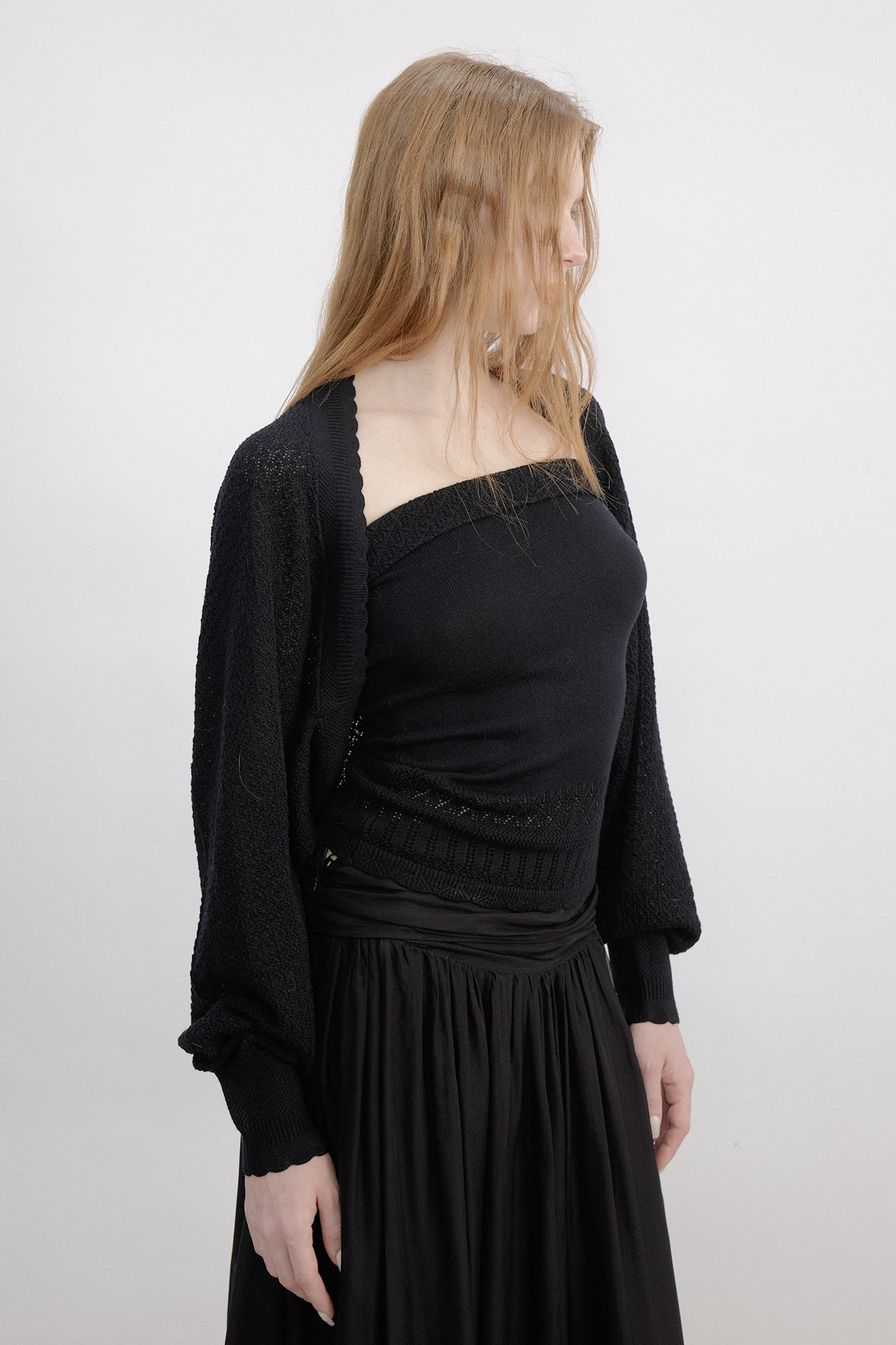 VERSION9 Pointelle Tube Top & Shrug Knit Set