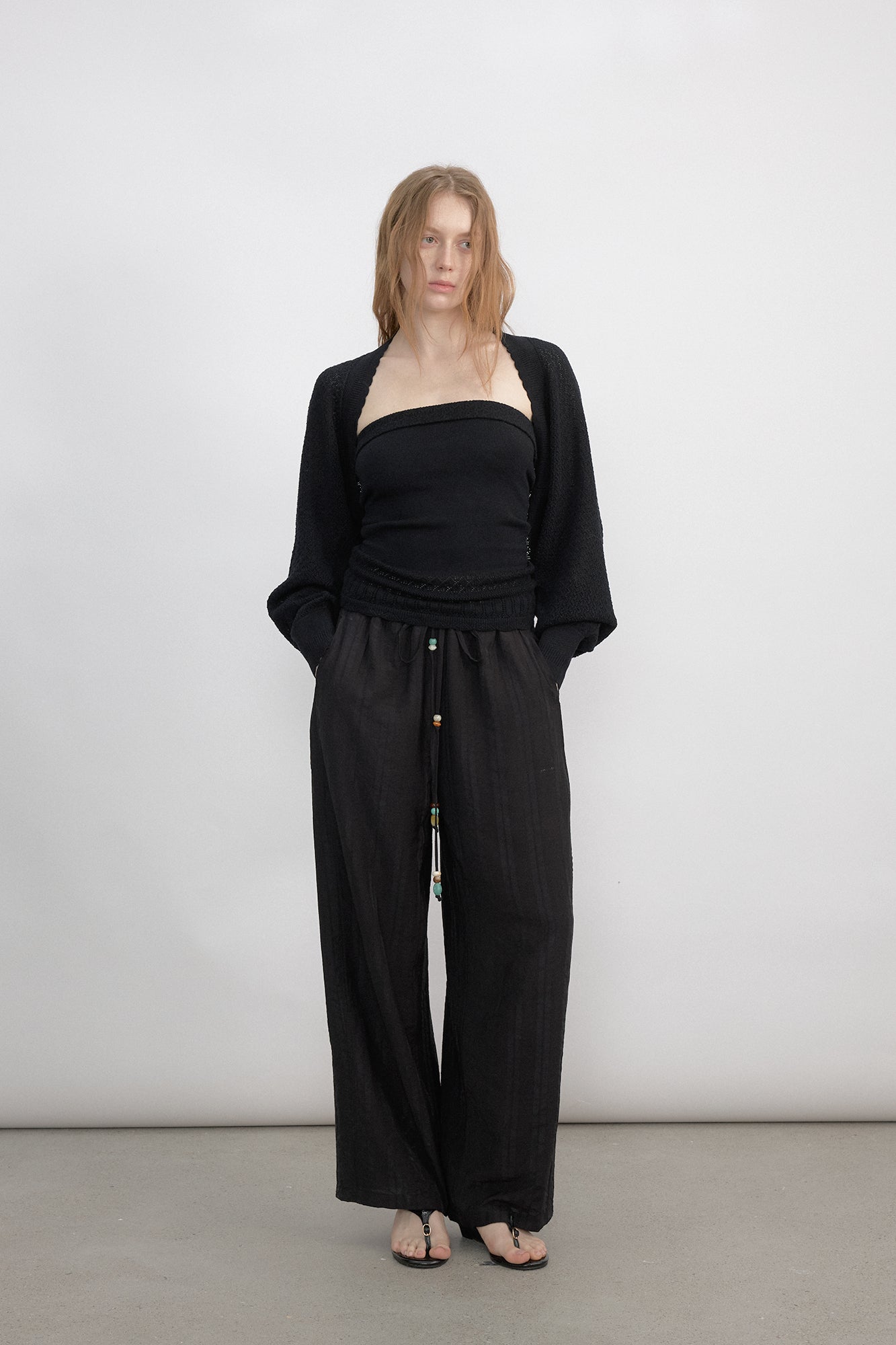 VERSION9 Pointelle Tube Top & Shrug Knit Set