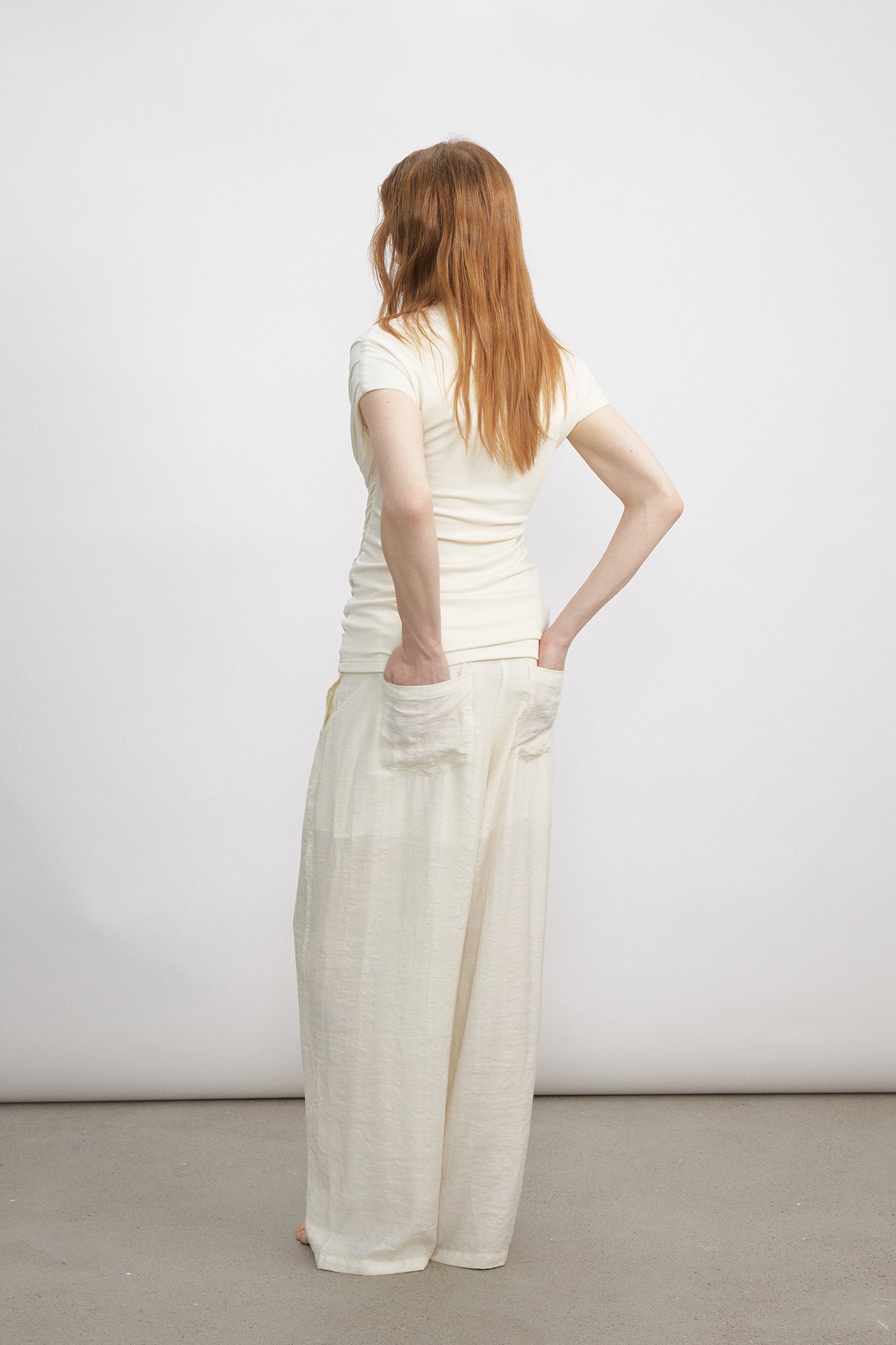 VERSION9 Beaded Drawstring Wide-Leg Pants