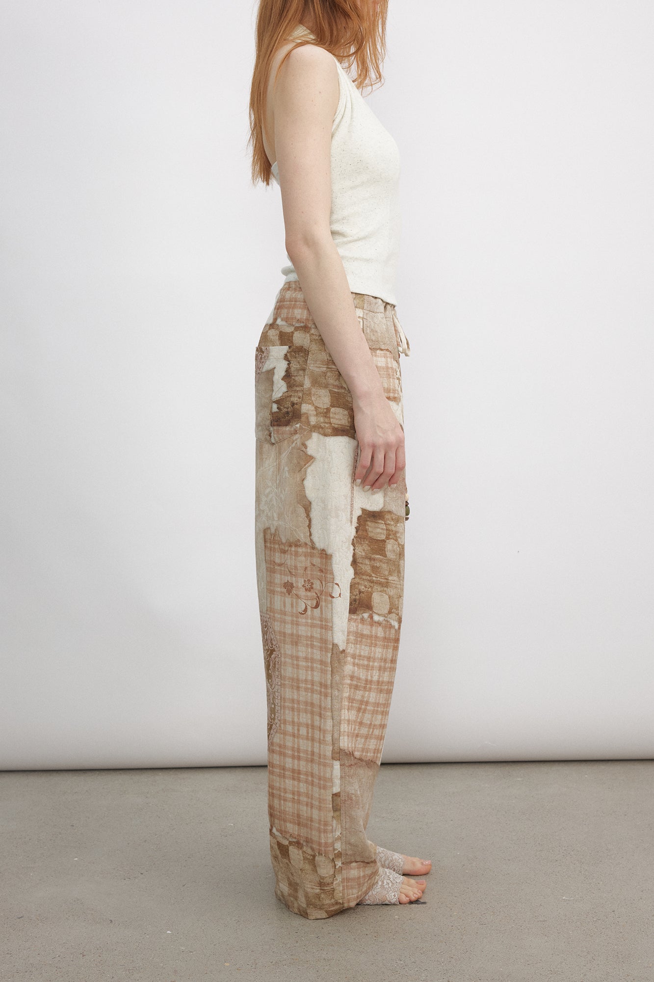 VERSION9 Beaded Drawstring Wide-Leg Pants