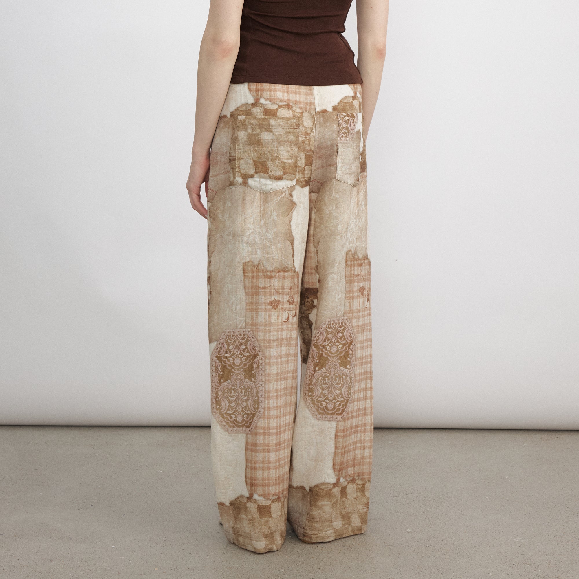 VERSION9 Beaded Drawstring Wide-Leg Pants