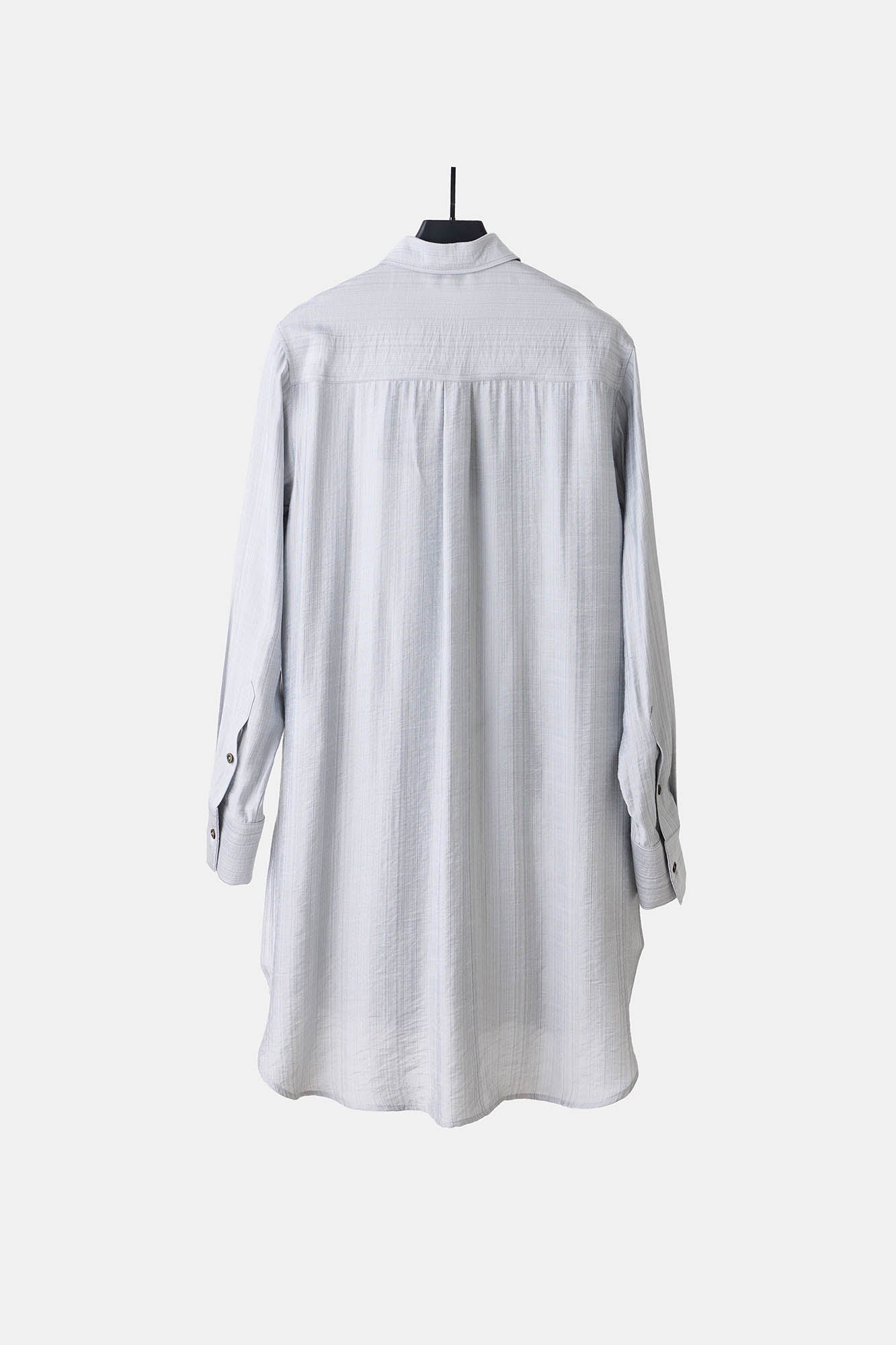 ILNya Nieternite Nifutur Arc Spliced Draped Long Shirt Bluish Silver, premium urban and streetwear designers apparel on PROJECTISR.com, ILNya Nieternite Nifutur