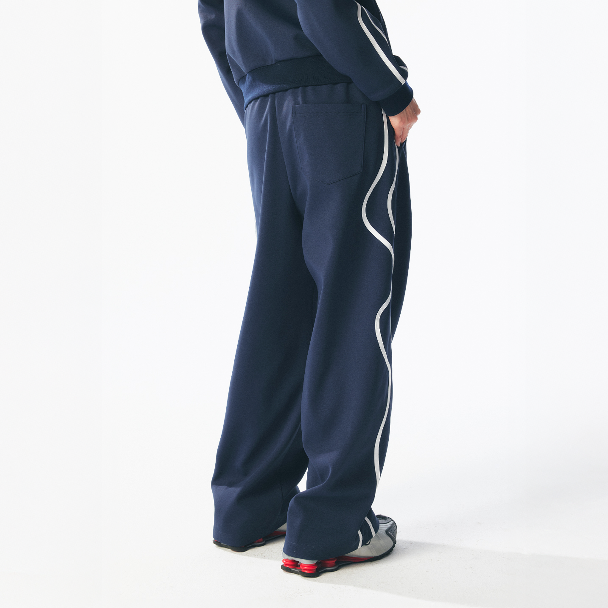 1997 POSTOFFICE Contrast Curved-Stripe Quick-Dry Track Pants