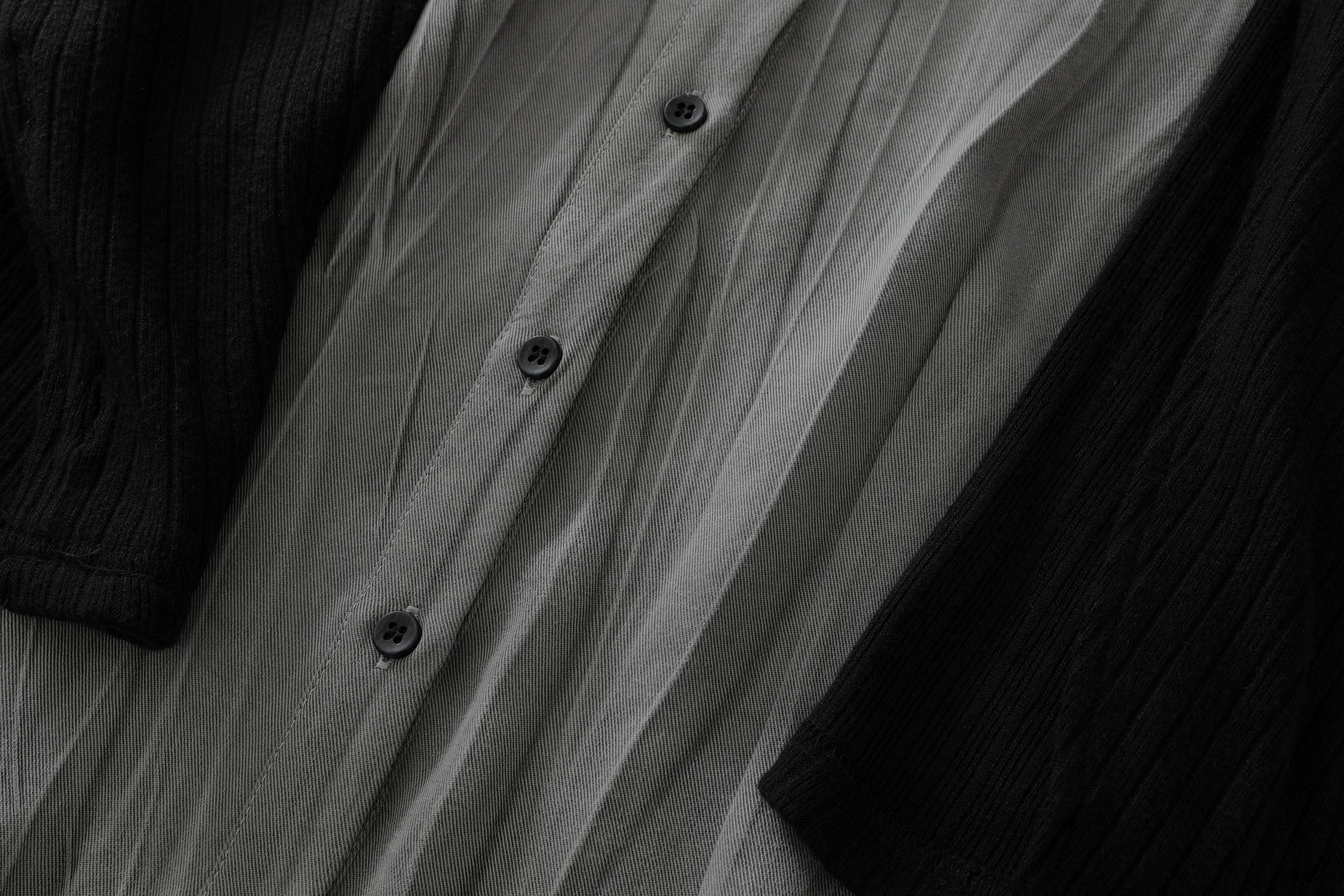 CESTNOUS Faux Layered Knit Panel Shirt