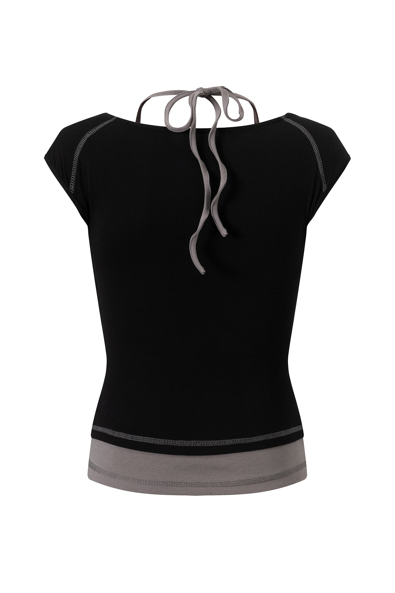 CESTNOUS Cross Graphic Rivet Faux Layered Tee
