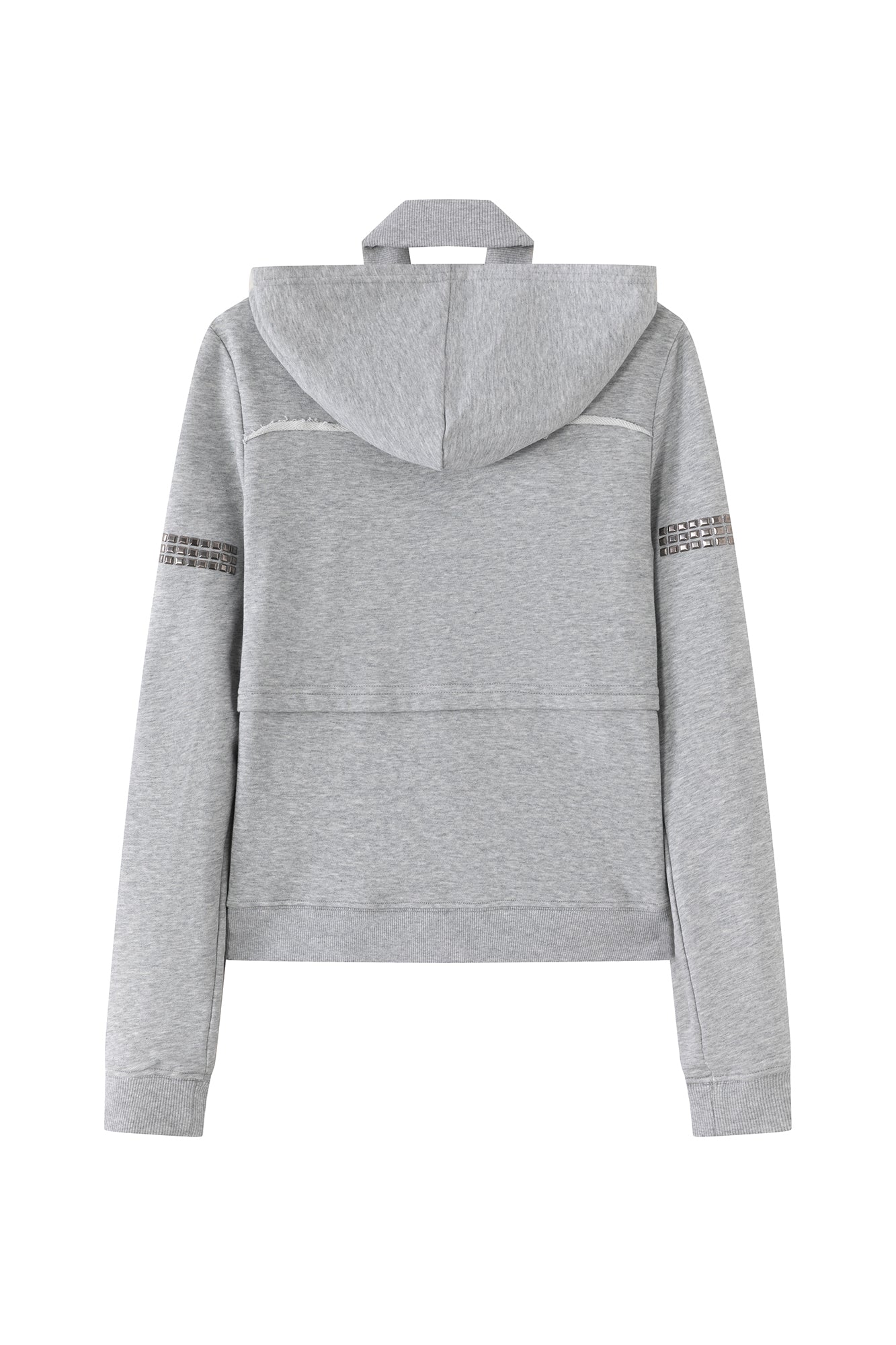 CESTNOUS Punk Metal-Button Napoleon Zip-Up Hoodie