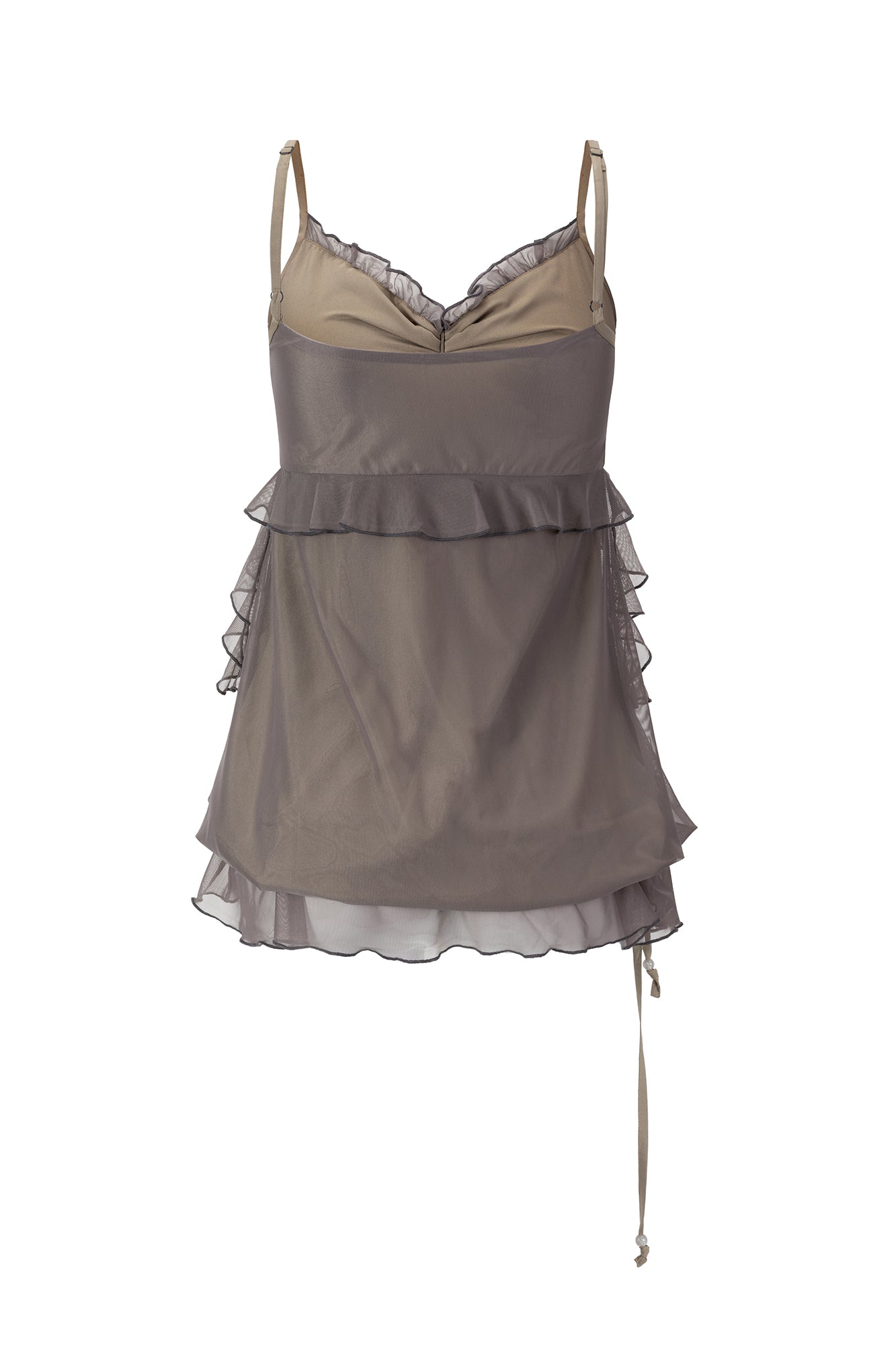 CESTNOUS Layered Ruffle Graphic Cami Top
